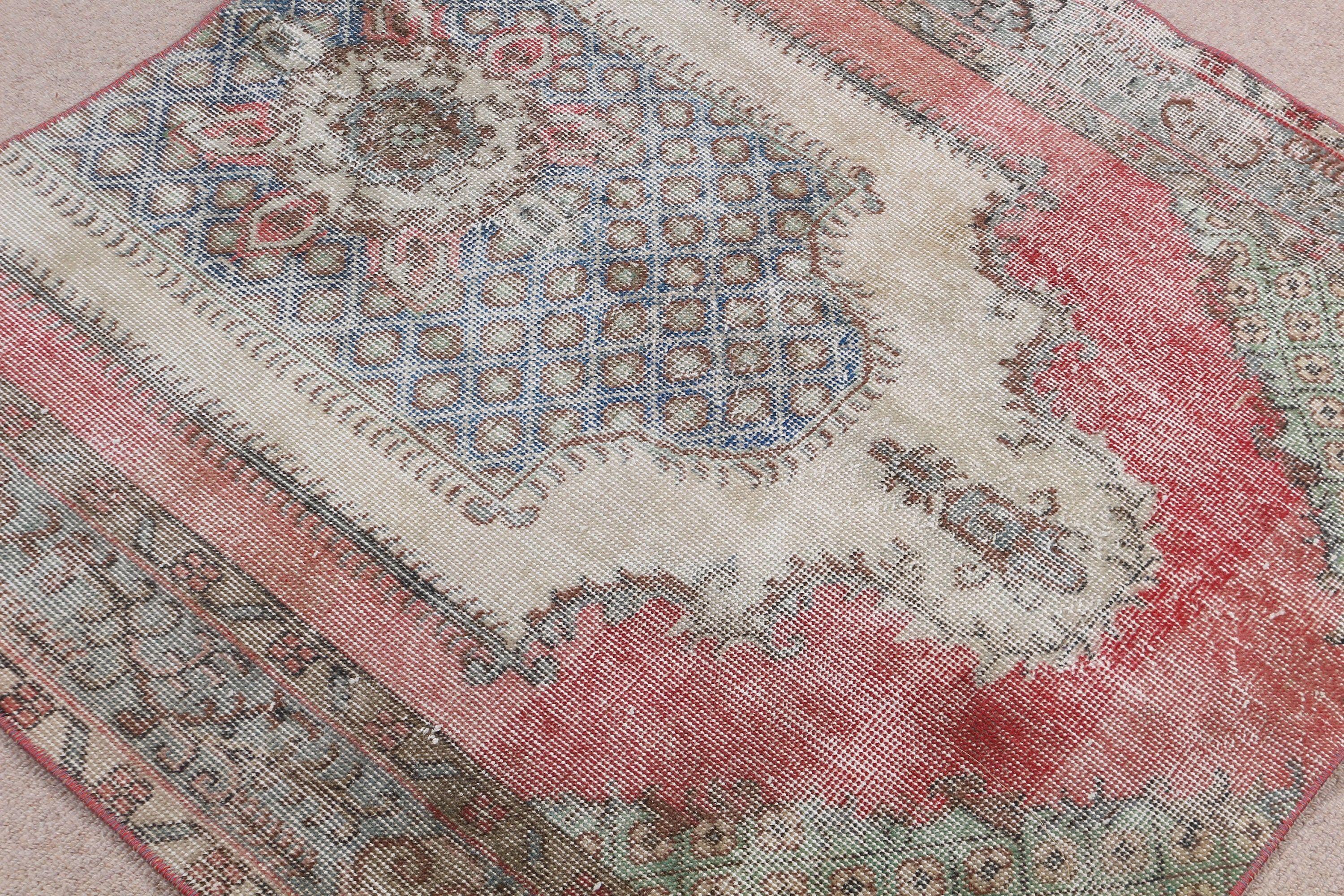 Kitchen Rugs, Vintage Rug, Old Rugs, Turkish Rugs, Red Bedroom Rug, Nursery Rugs, 3.5x3.7 ft Small Rug, Rugs for Kitchen, Oriental Rugs