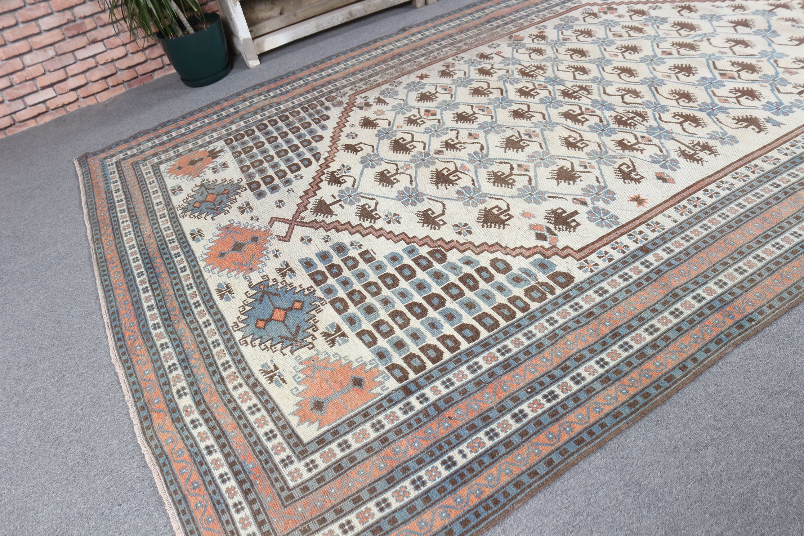 Large Boho Rugs, Vintage Rugs, Turkish Rugs, 6.1x9.3 ft Large Rug, Beige Anatolian Rug, Bedroom Rugs, Aztec Rug, Floor Rugs, Anatolian Rugs