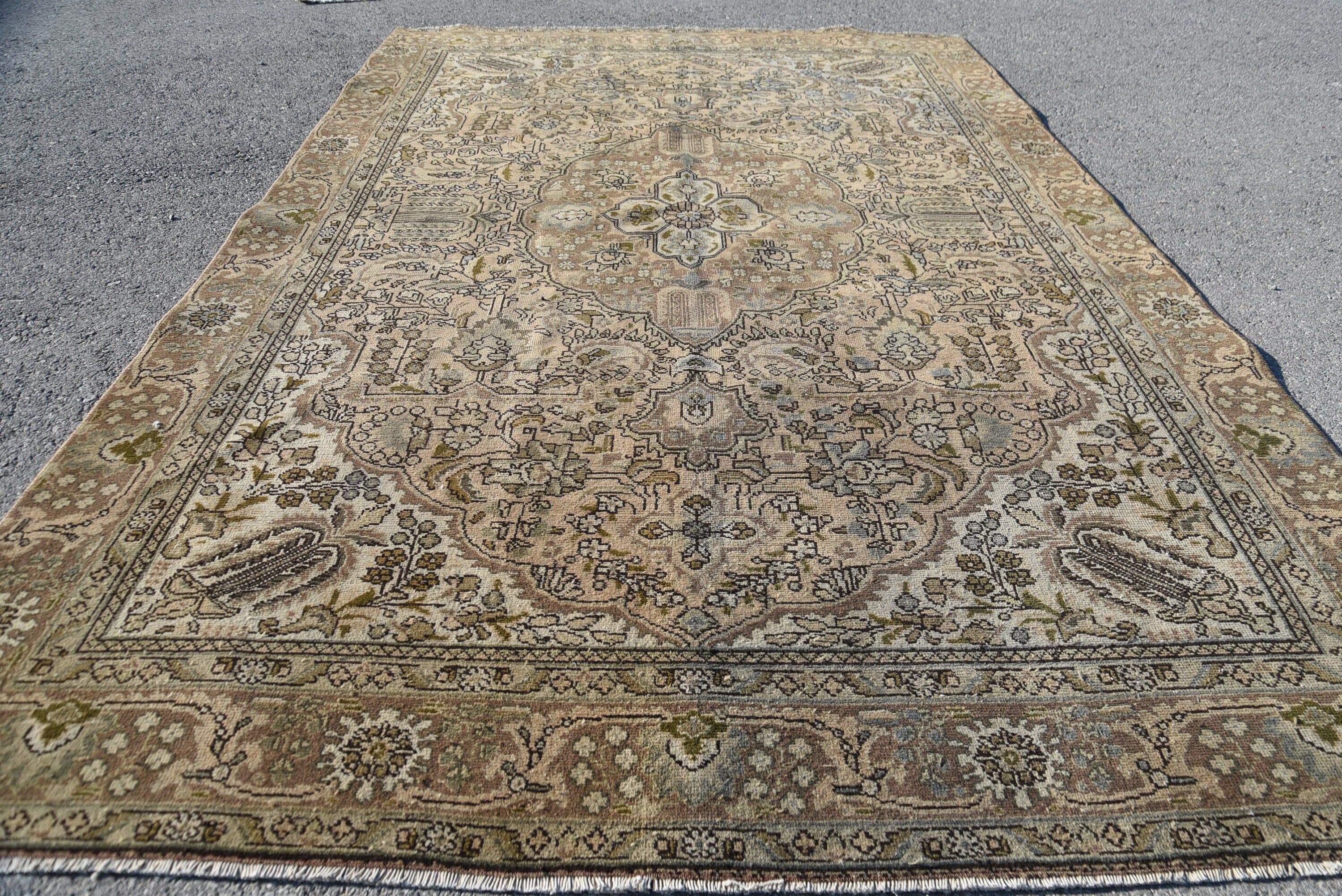 Yatak Odası Halısı, 6x9.3 ft Büyük Halı, Vintage Halı, Ev Dekor Halısı, Oturma Odası Halıları, Parlak Halı, Türk Halısı, Renkli Halı, Yemek Odası Halısı