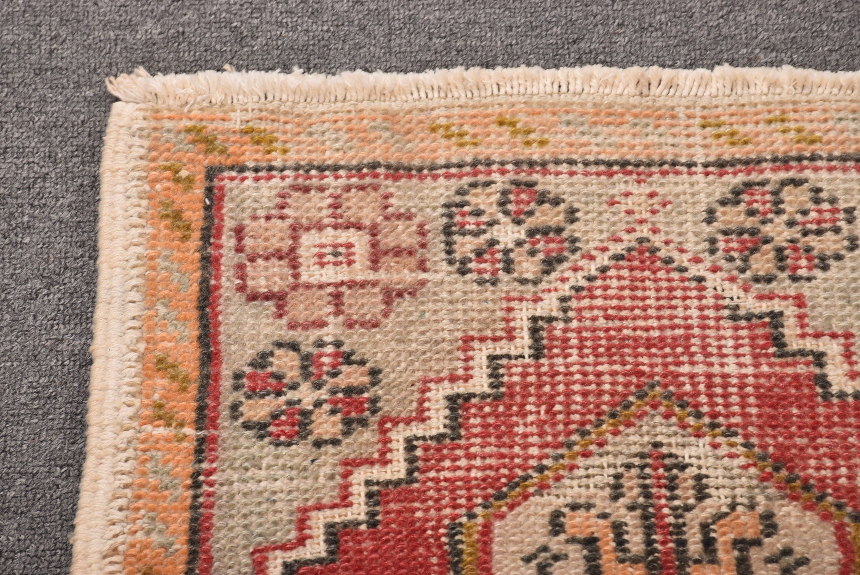 Vintage Rug, Bathroom Rugs, Red Oriental Rug, Turkish Rugs, Boho Rugs, Antique Rug, 1.6x3.1 ft Small Rug, Small Area Rugs