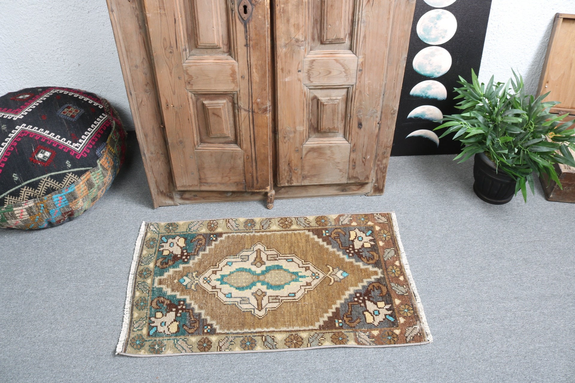 Geometrik Halılar, Türk Halısı, Yatak Odası Halıları, Giriş Halıları, Kahverengi Mutfak Halıları, Vintage Halı, Banyo Halıları, Çocuk Halıları, 1,7x2,9 ft Küçük Halılar