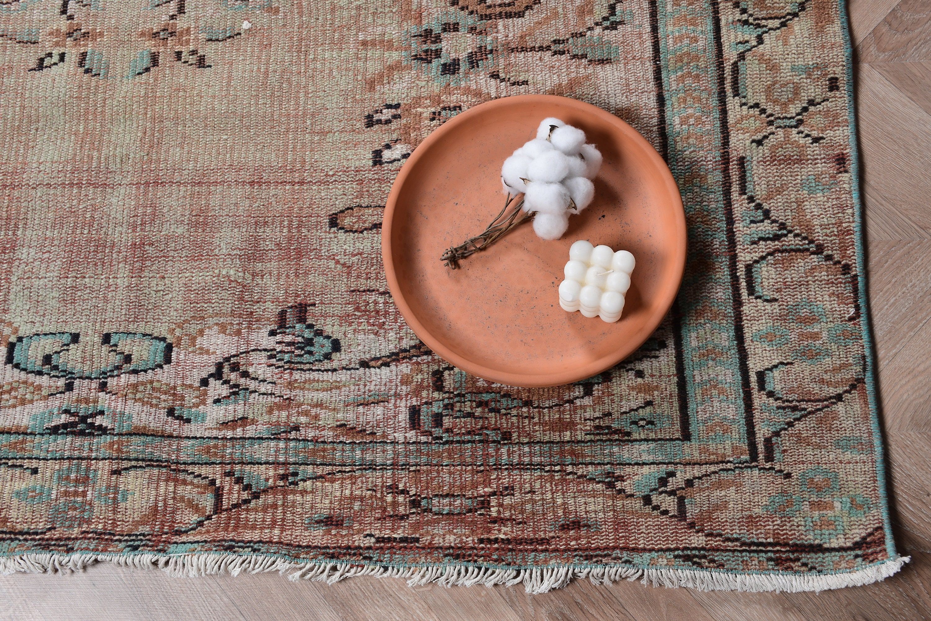 Orange Moroccan Rug, 5.1x8.6 ft Large Rug, Oushak Rug, Bedroom Rug, Turkish Rugs, Living Room Rug, Outdoor Rug, Vintage Rug, Home Decor Rug