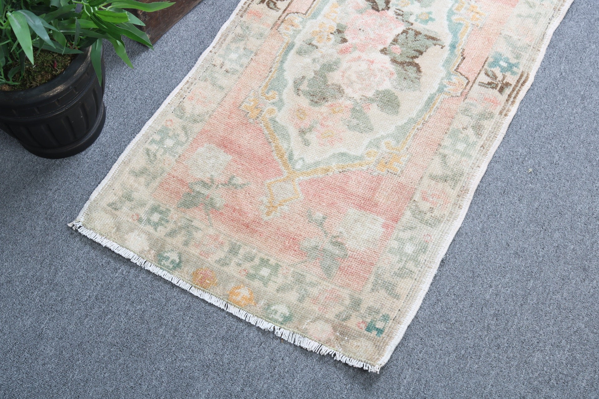 Vintage Rugs, Entry Rugs, 1.7x3.3 ft Small Rugs, Neutral Rug, Boho Rug, Rugs for Bedroom, Small Area Rugs, Red Bedroom Rug, Turkish Rug