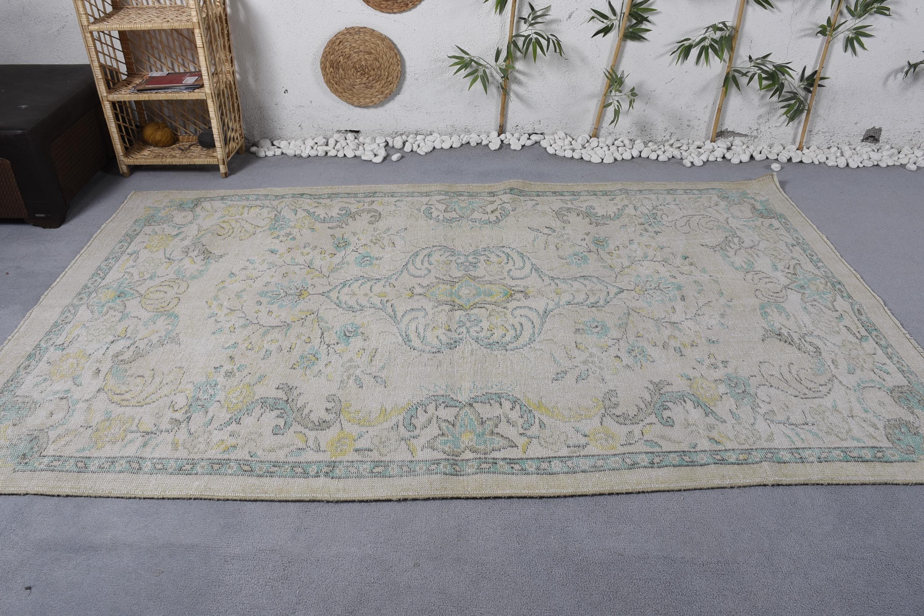 Vintage Halılar, Yatak Odası Halıları, Vintage Dekor Halısı, Bej Ev Dekorasyonu Halıları, Türk Halıları, 5.5x9.1 ft Büyük Halı, Boho Halıları, Salon Halısı, Modern Halılar