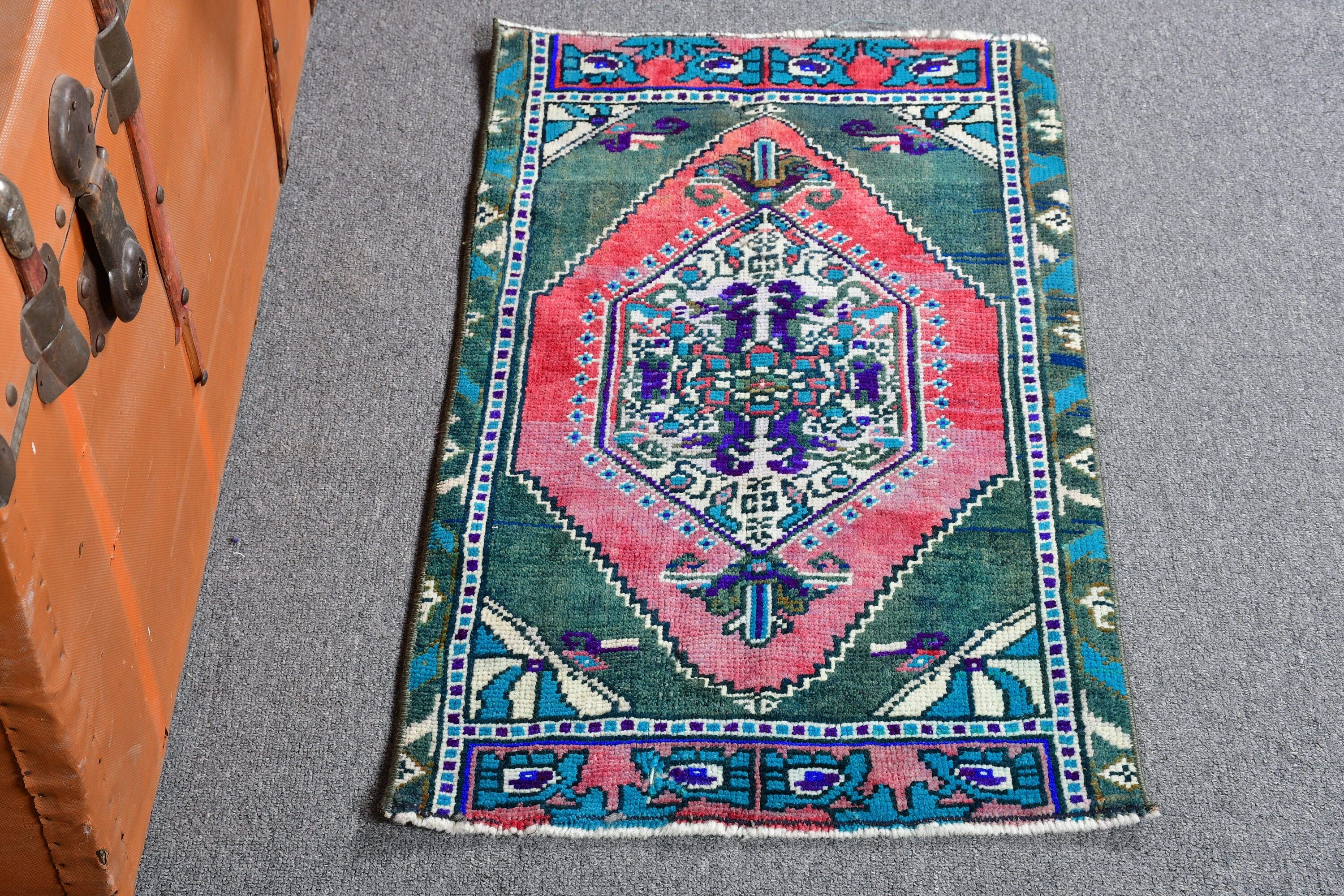 Düz Dokuma Halılar, Vintage Halılar, Çocuk Halısı, Mutfak Halısı, Yeşil 1.5x2.5 ft Küçük Halı, Ev Dekorasyonu Halıları, Oushak Halısı, Türk Halıları