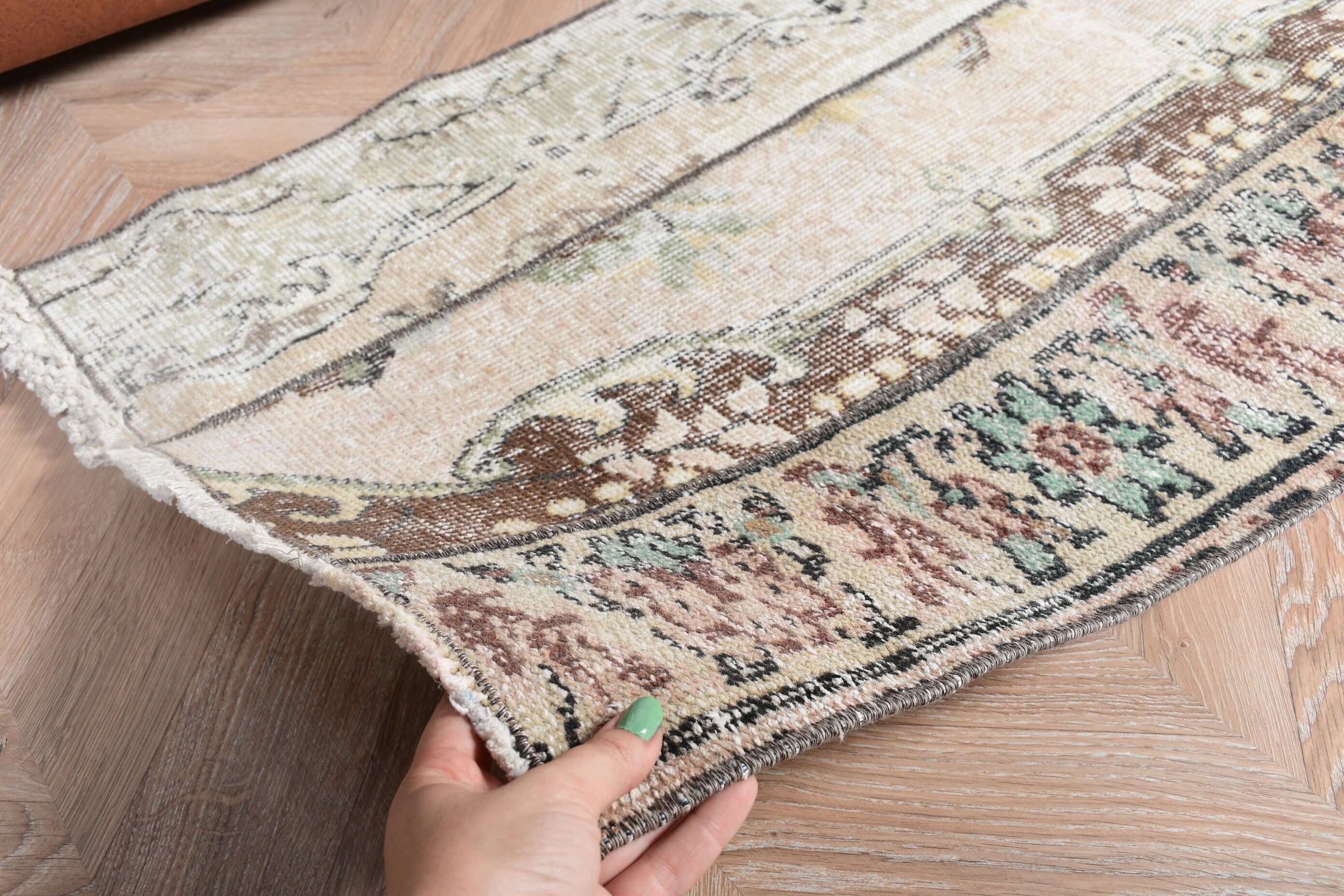 Home Decor Rugs, Beige Kitchen Rug, Bath Rug, Car Mat Rug, Moroccan Rugs, Turkish Rug, Rugs for Bedroom, Vintage Rug, 2x4.4 ft Small Rugs