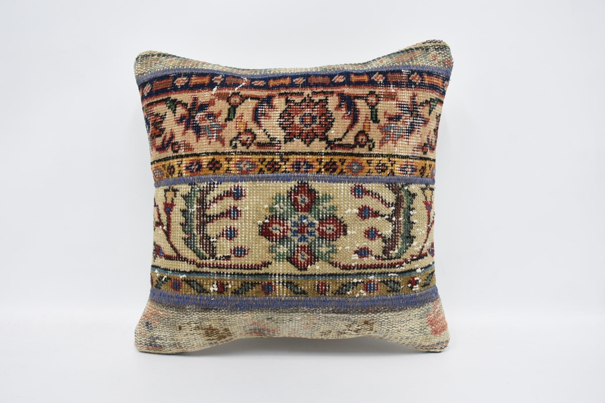 Kanepe Yastık Kılıfı, El Yapımı Kilim Minder, 18"x18" Bej Yastık Kılıfı, Ev Dekor Yastık, Kişiye Özel Yastık Kılıfı, Türk Yastık