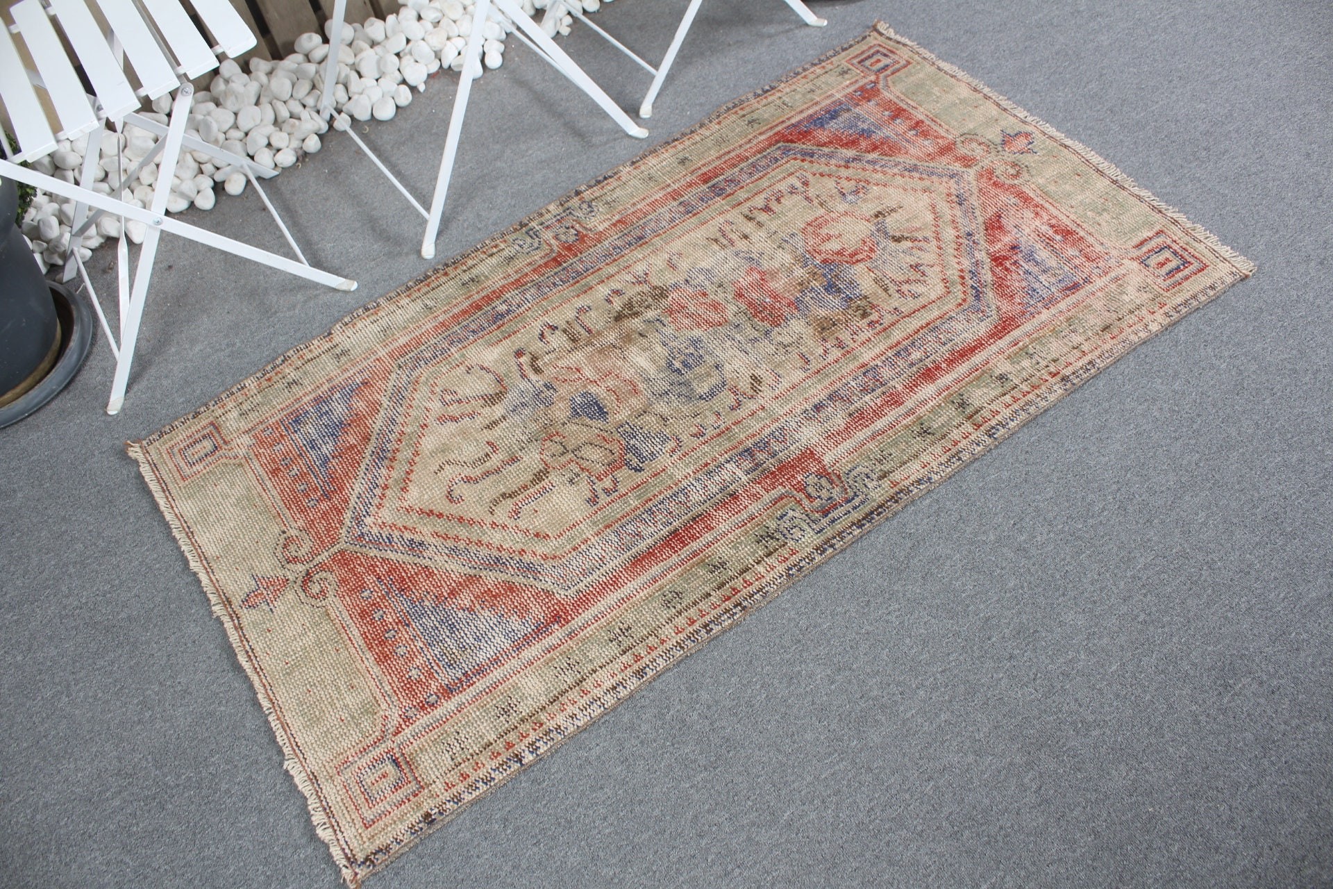 Vintage Rugs, Bath Rug, Floor Rug, Red Kitchen Rugs, Door Mat Rug, Rugs for Kitchen, 2.6x5 ft Small Rug, Turkish Rug