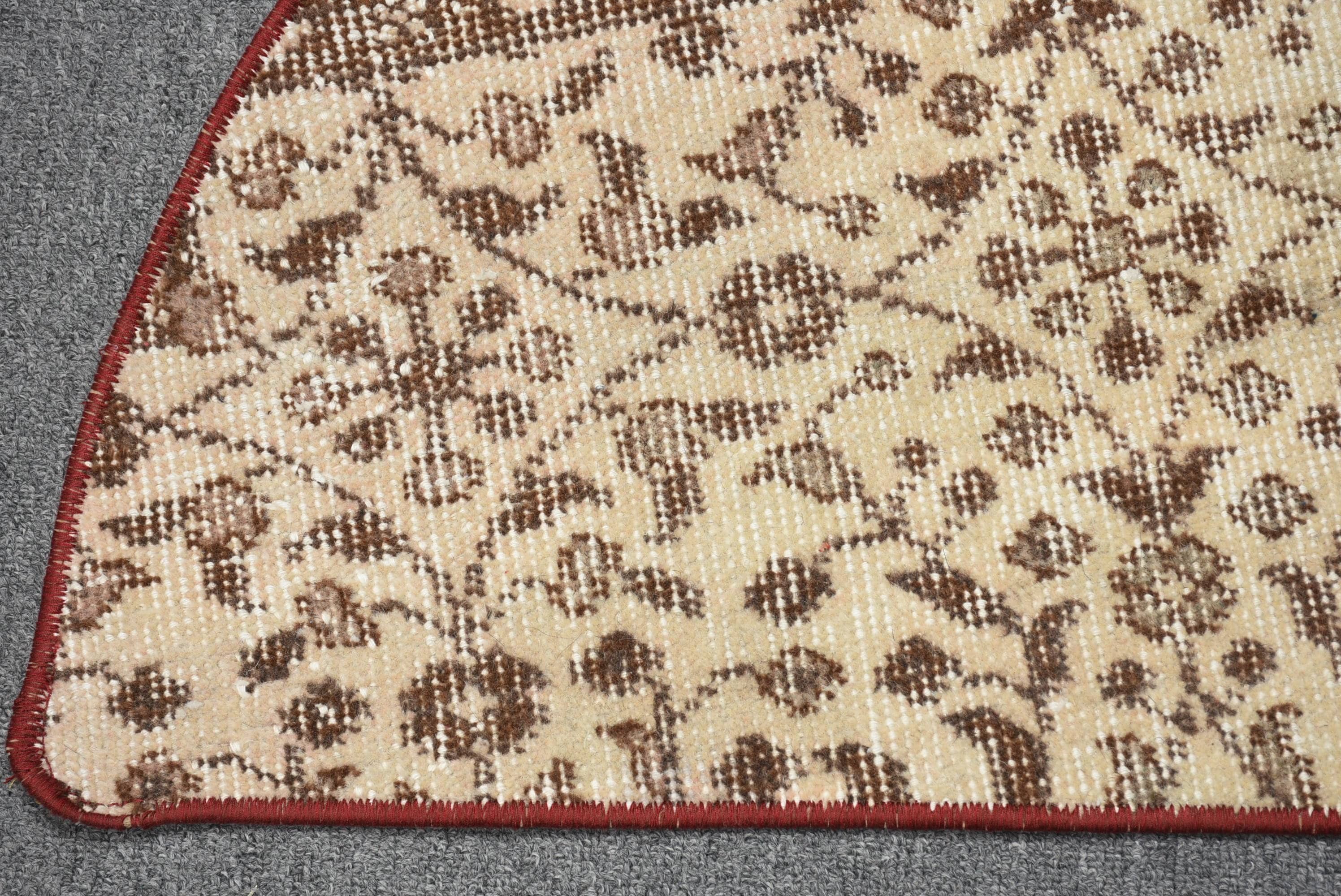 Giriş Halısı, Bej Anadolu Halısı, 2,5x1,4 ft Küçük Halı, Türk Halıları, Yatak Odası Halıları, Vintage Halılar, Mutfak Halısı, Kapı Paspası Halıları, Yer Halısı