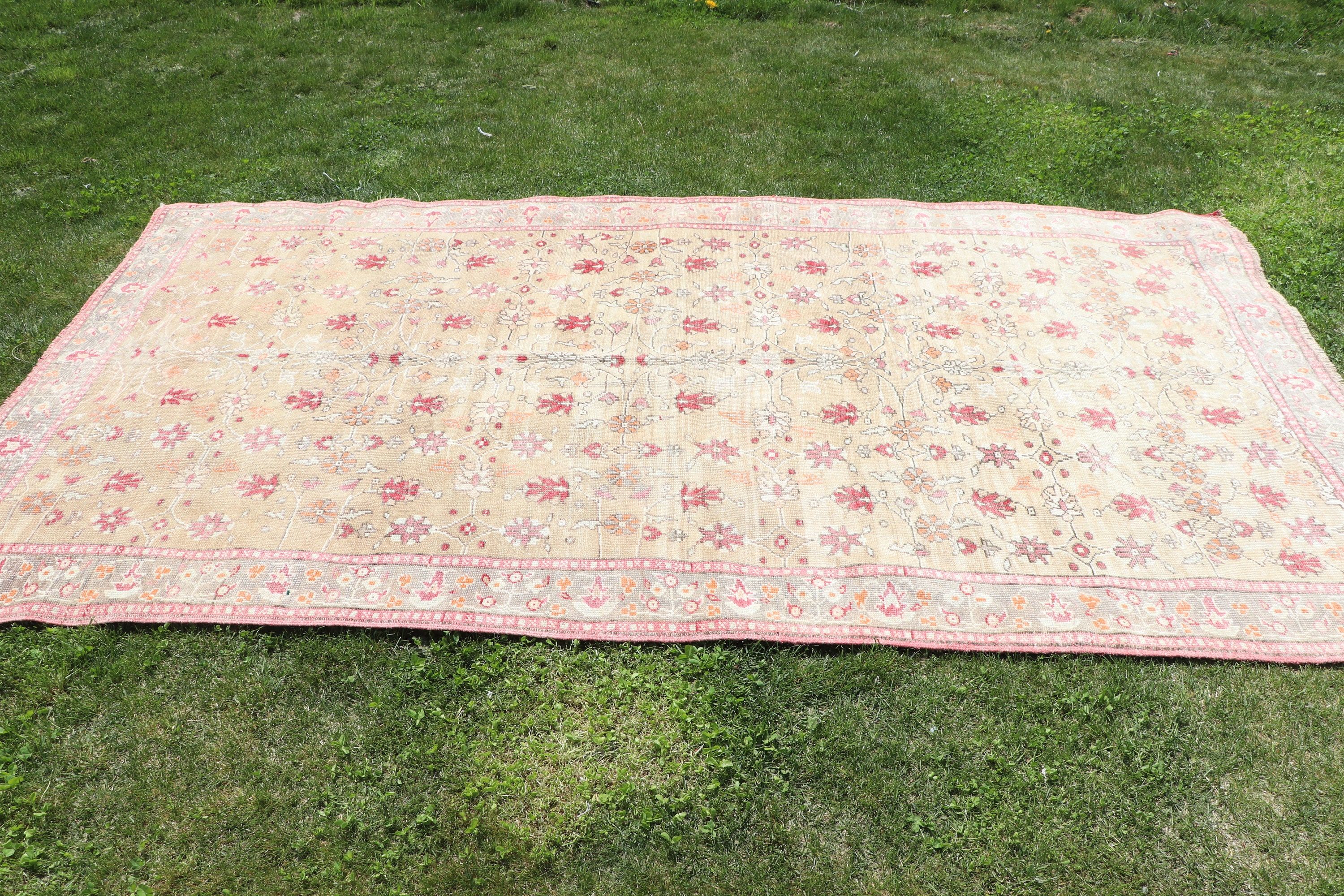 El Dokuma Halılar, Türk Halıları, Bej Lüks Halılar, 5.2x9.5 ft Büyük Halı, Vintage Halı, Yatak Odası Halıları, Boho Halıları, Yemek Odası Halıları