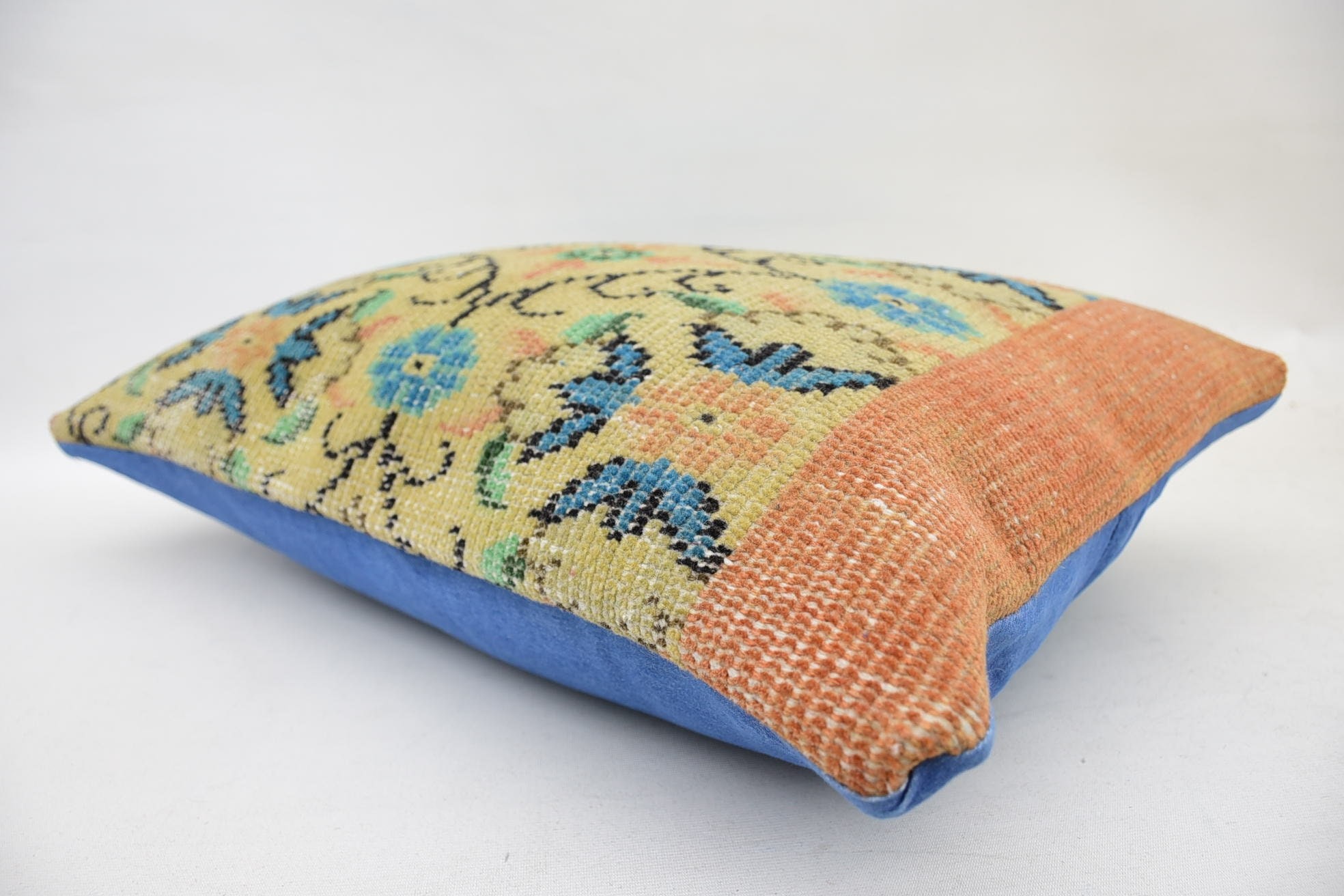 Vintage Pillow, Vintage Kilim Throw Pillow, Chair Pillow Cover, Kilim Pillow Cover, Sofa Pillow, 16"x24" Yellow Pillow Sham