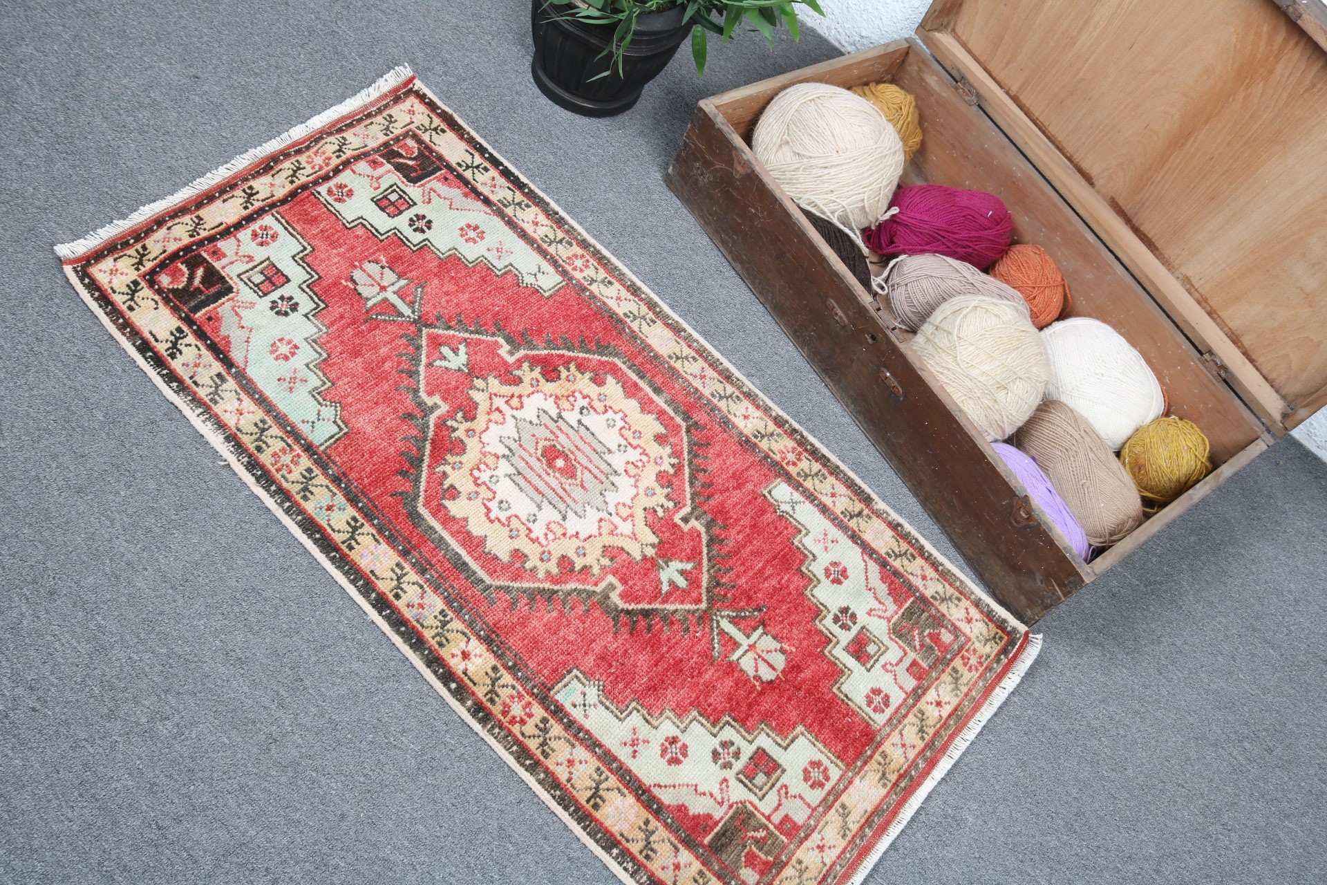 Kitchen Rug, Red Handwoven Rug, 1.7x3.4 ft Small Rug, Moroccan Rug, Handwoven Rugs, Vintage Rugs, Nursery Rug, Outdoor Rug, Turkish Rug