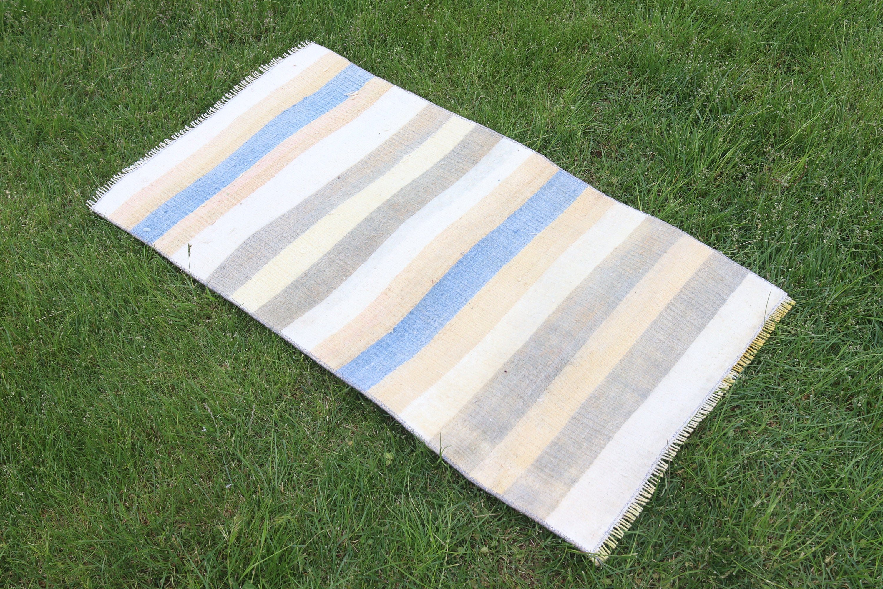 Bath Rug, Rugs for Door Mat, Turkish Rugs, Beige  1.9x3.6 ft Small Rugs, Cool Rug, Vintage Rugs, Kitchen Rugs, Nursery Rug