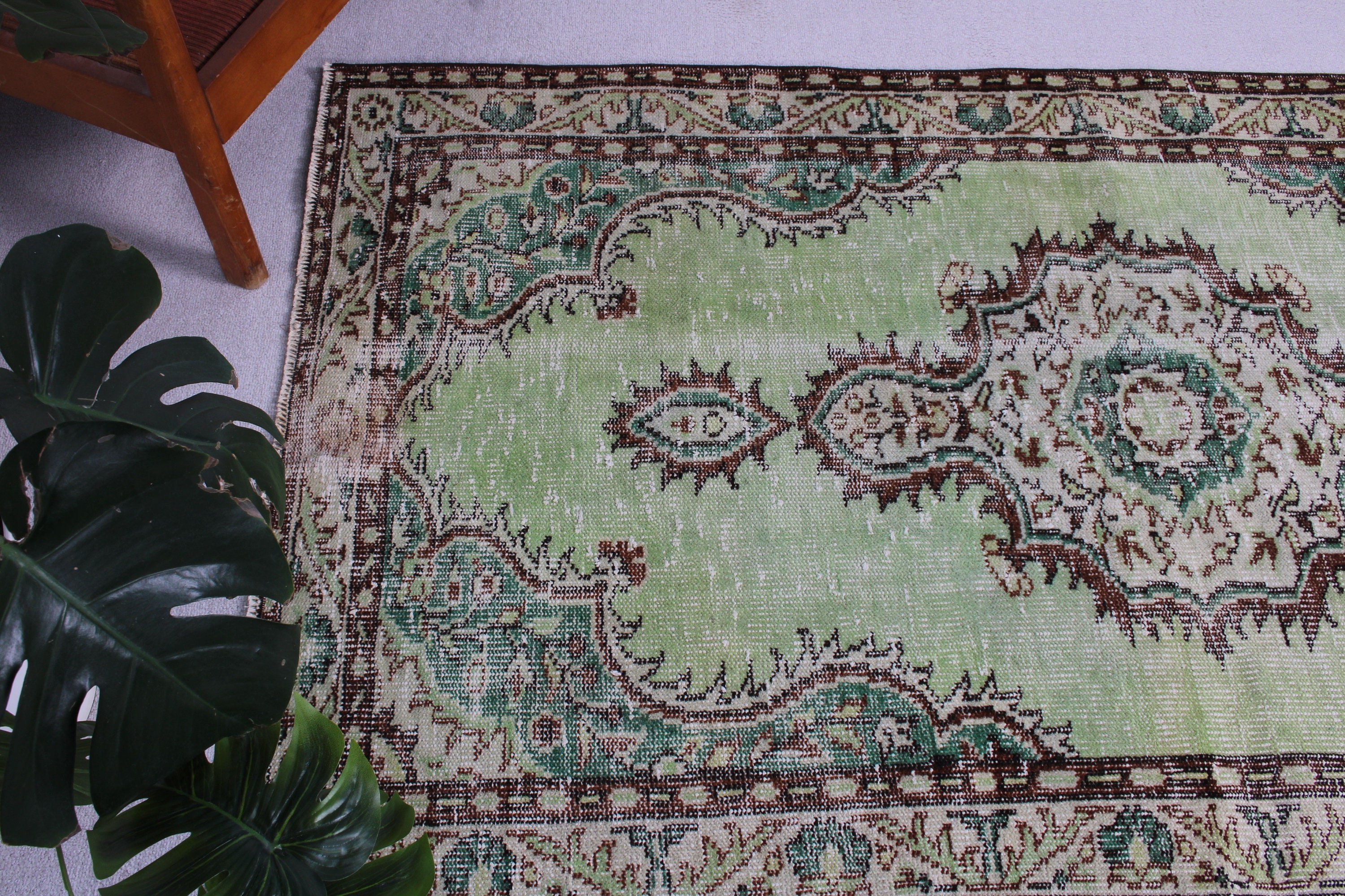 Yatak Odası Halıları, 3.6x6.3 ft Vurgulu Halılar, Dekoratif Halılar, Geometrik Halılar, Türk Halısı, Kahverengi Ev Dekor Halıları, Mutfak Halısı, Vintage Halılar