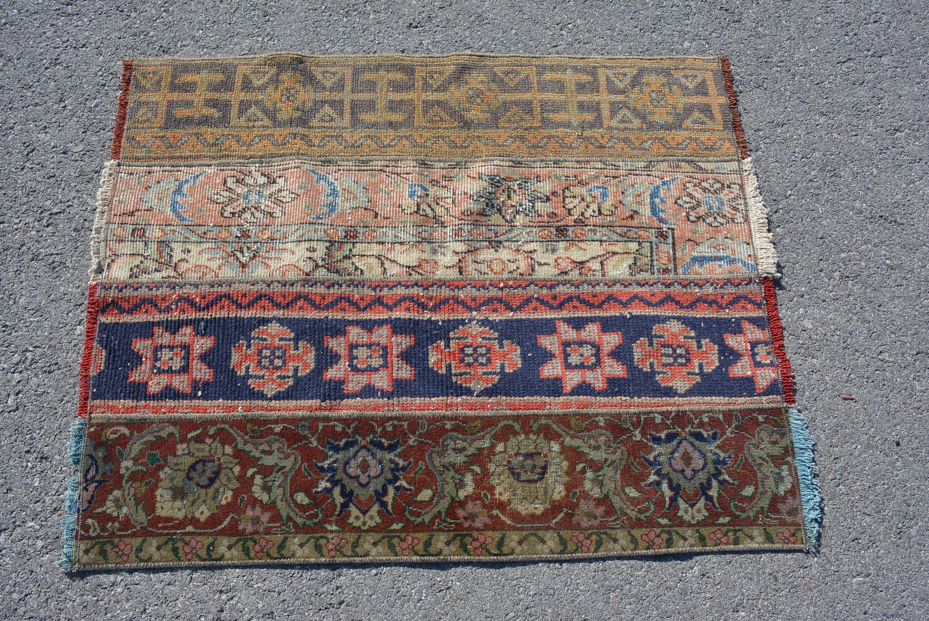 Yün Halılar, Yün Banyo Paspas Halısı, Araba Paspas Halısı, Banyo Halıları, Vintage Halılar, Türk Halısı, Oushak Halısı, 2,8x3,4 ft Küçük Halı, Banyo Halıları