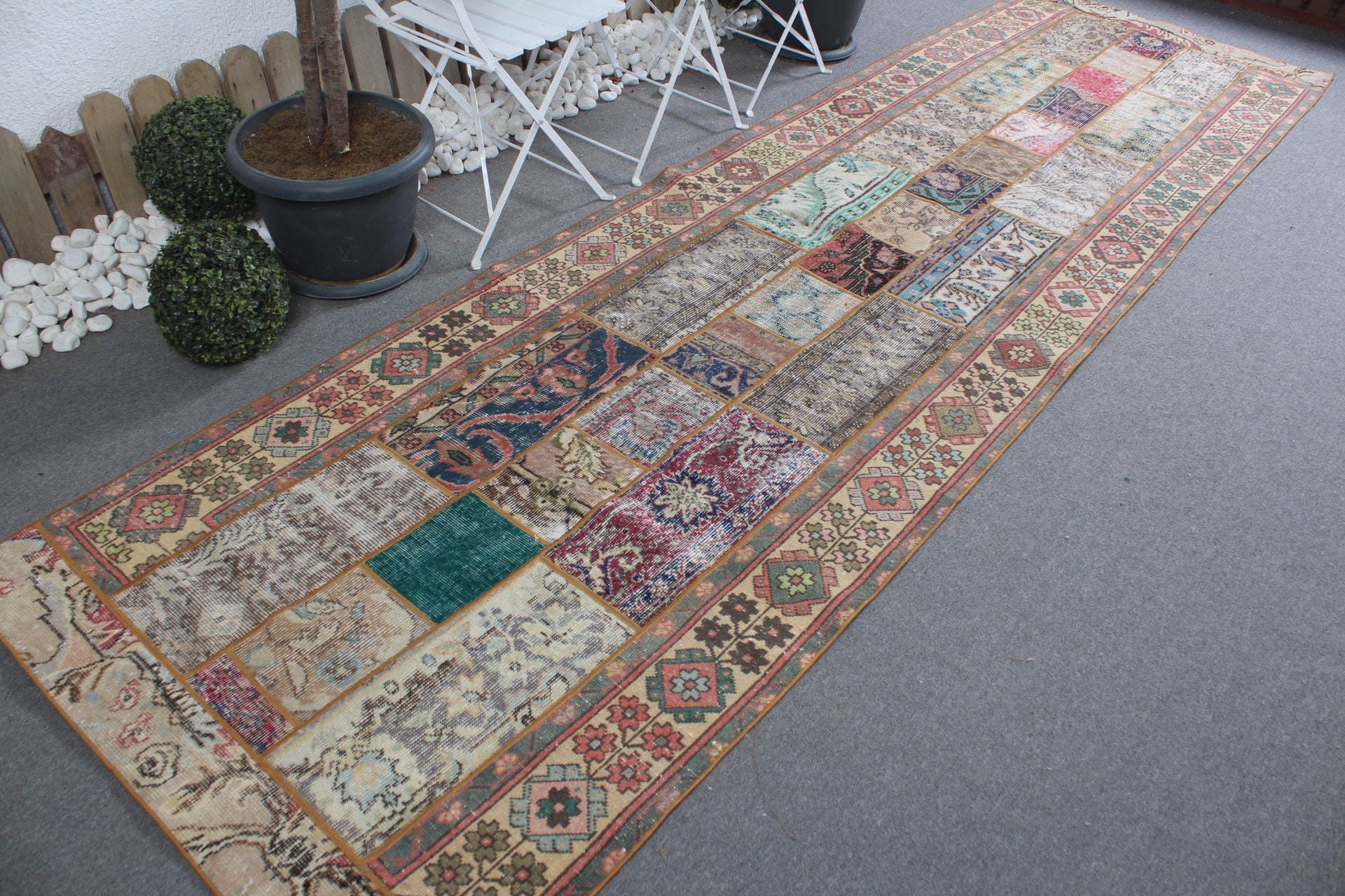 Mutfak Halıları, Merdiven Halıları, Gökkuşağı Mutfak Halısı, Vintage Halı, 3,6x13 ft Runner Halısı, Boho Halıları, Merdiven Halısı, Türk Halısı