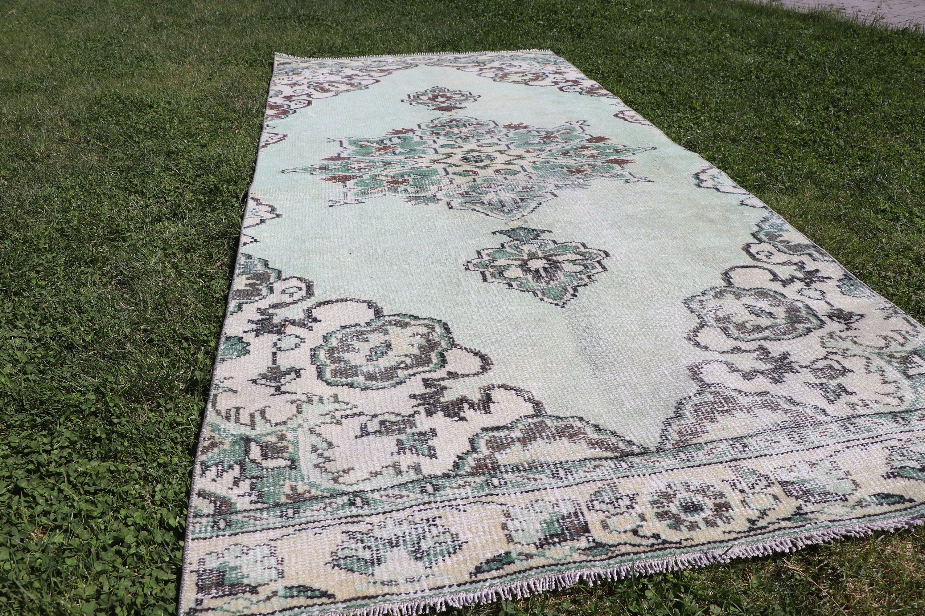 Yeşil El Dokuma Halılar, 3.7x8.4 ft Alan Halıları, Türk Halısı, Aztek Halıları, Vintage Halılar, Yemek Odası Halıları, Antika Halı, Mutfak Halıları, Yatak Odası Halıları