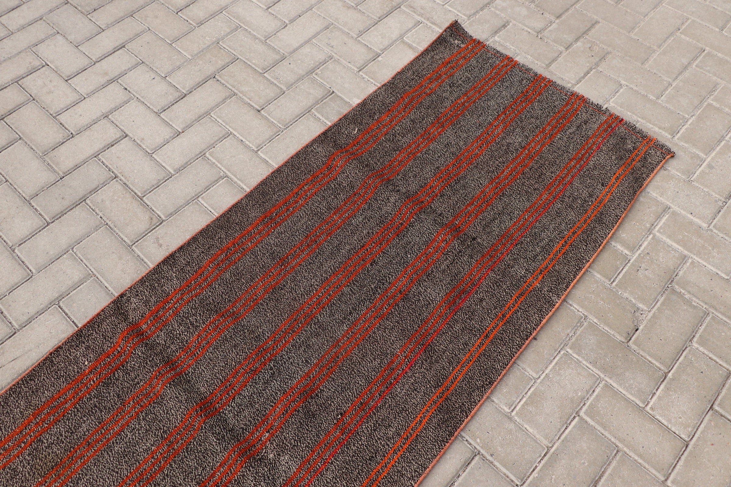 Corridor Rug, Stair Rugs, Vintage Rugs, 2.5x8.9 ft Runner Rug, Retro Rugs, Kitchen Rug, Brown Cool Rugs, Turkish Rug, Anatolian Rug, Kilim