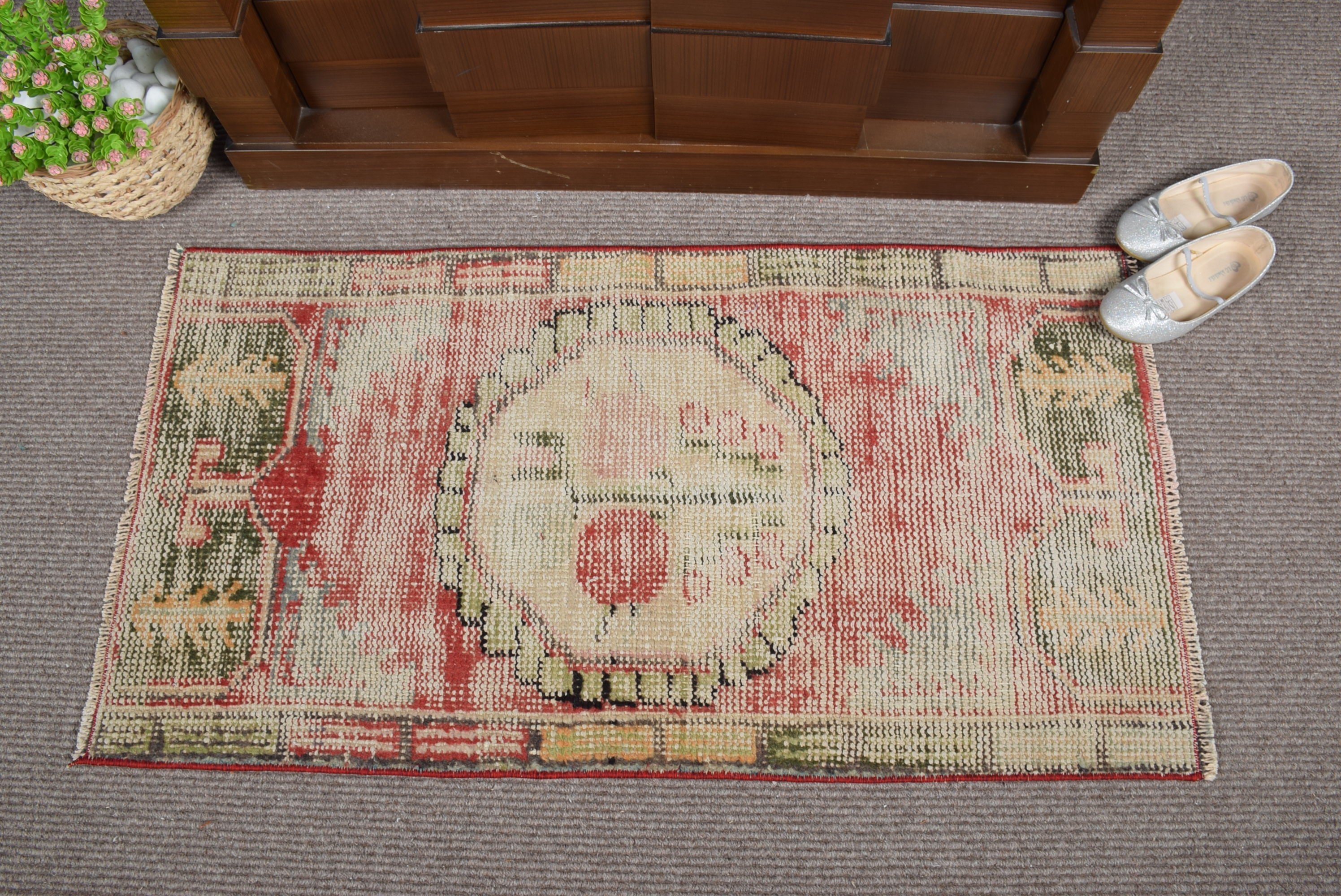 Pastel Rug, 1.9x3.6 ft Small Rugs, Vintage Rug, Kitchen Rugs, Turkish Rugs, Anatolian Rug, Door Mat Rug, Beige Moroccan Rugs