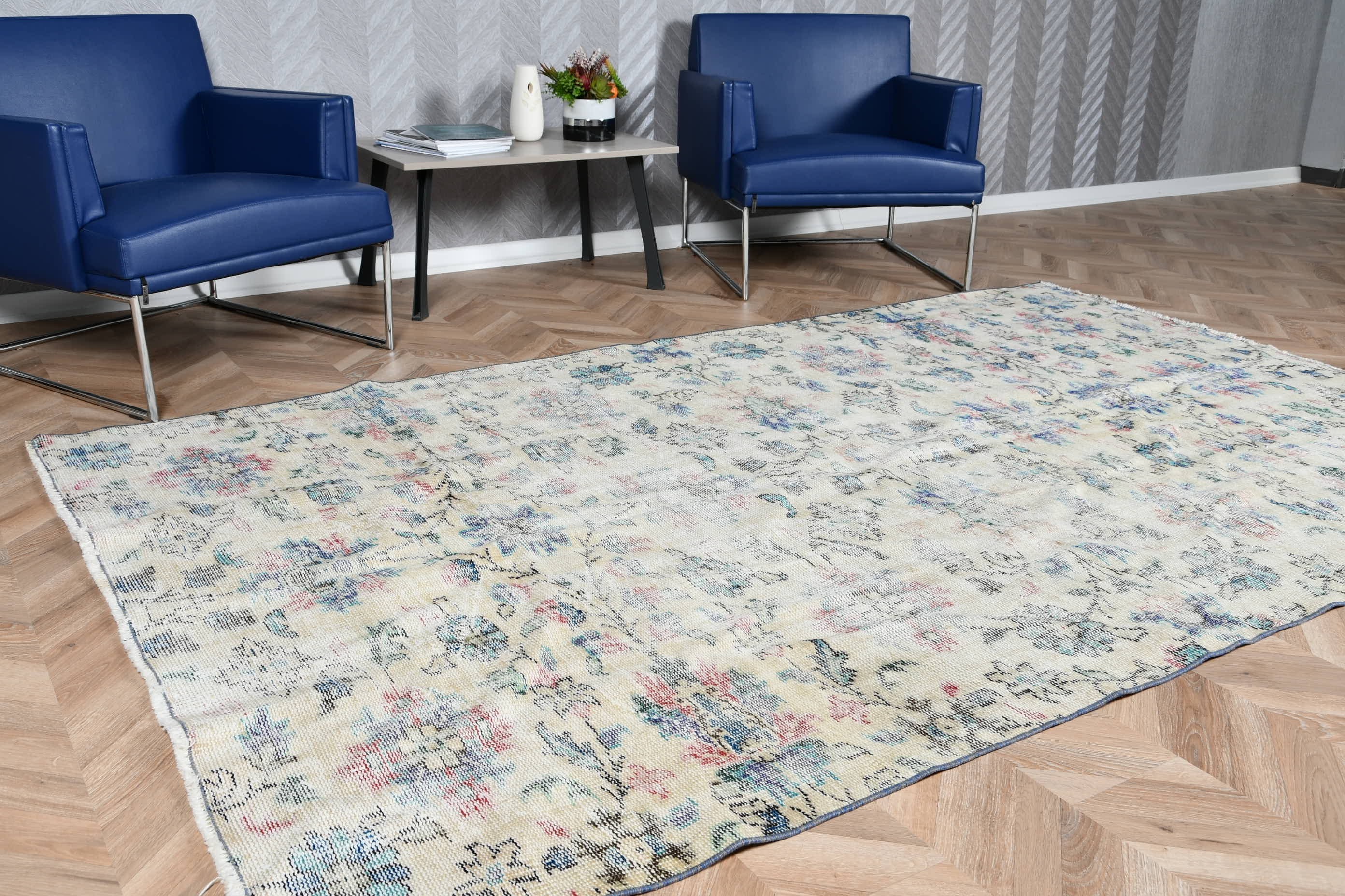 Rugs for Dining Room, Beige Bedroom Rug, Art Rug, Vintage Rug, 5.6x9.2 ft Large Rug, Turkish Rug, Salon Rug, Kitchen Rug