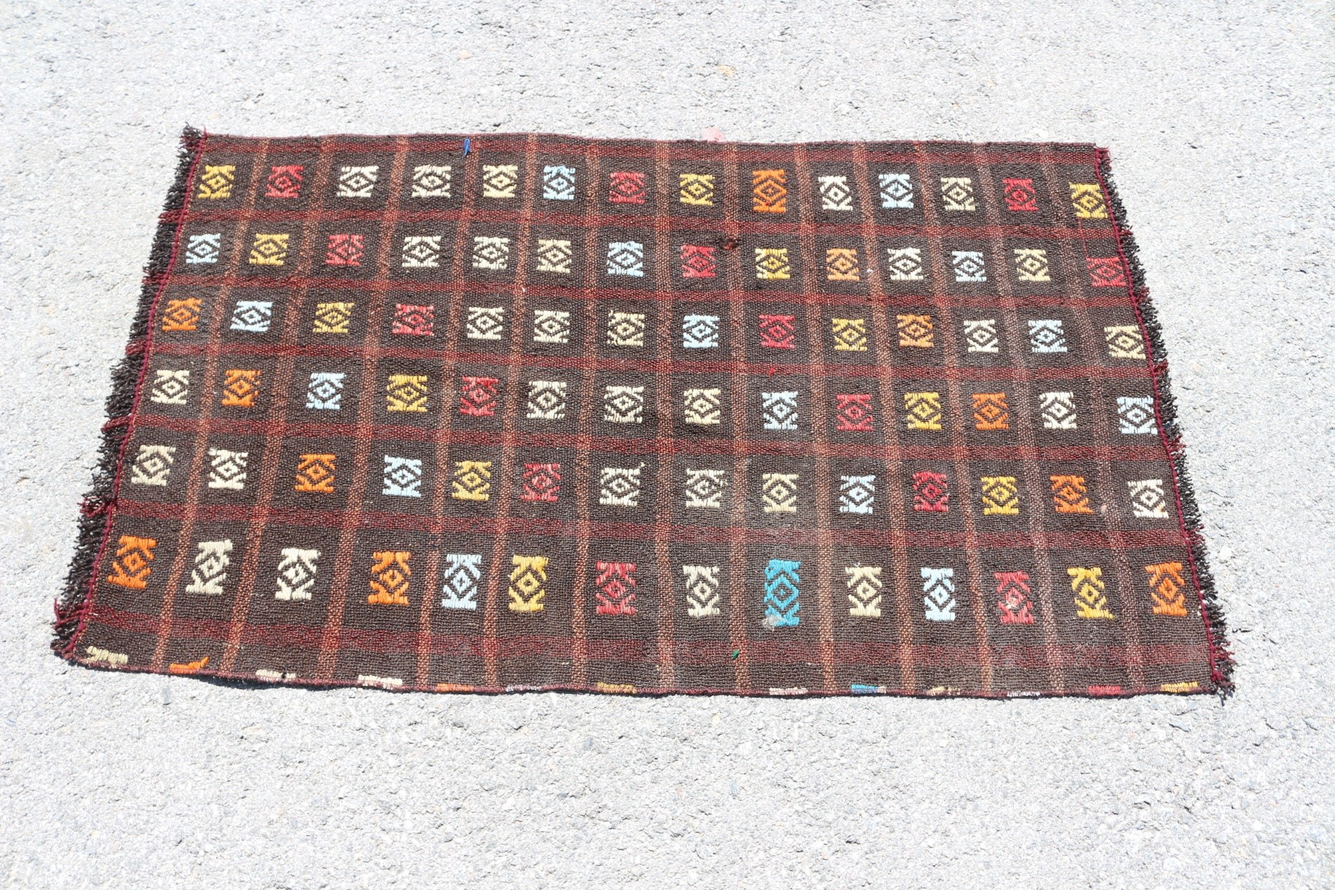 Yatak odası Kilim, Araba paspası Kilim, Uşak Kilim, 72x124 cm Küçük Kilim, Siyah Anadolu Kilim, Ev Kilim, Yatak odası Kilim, Türk Kilim