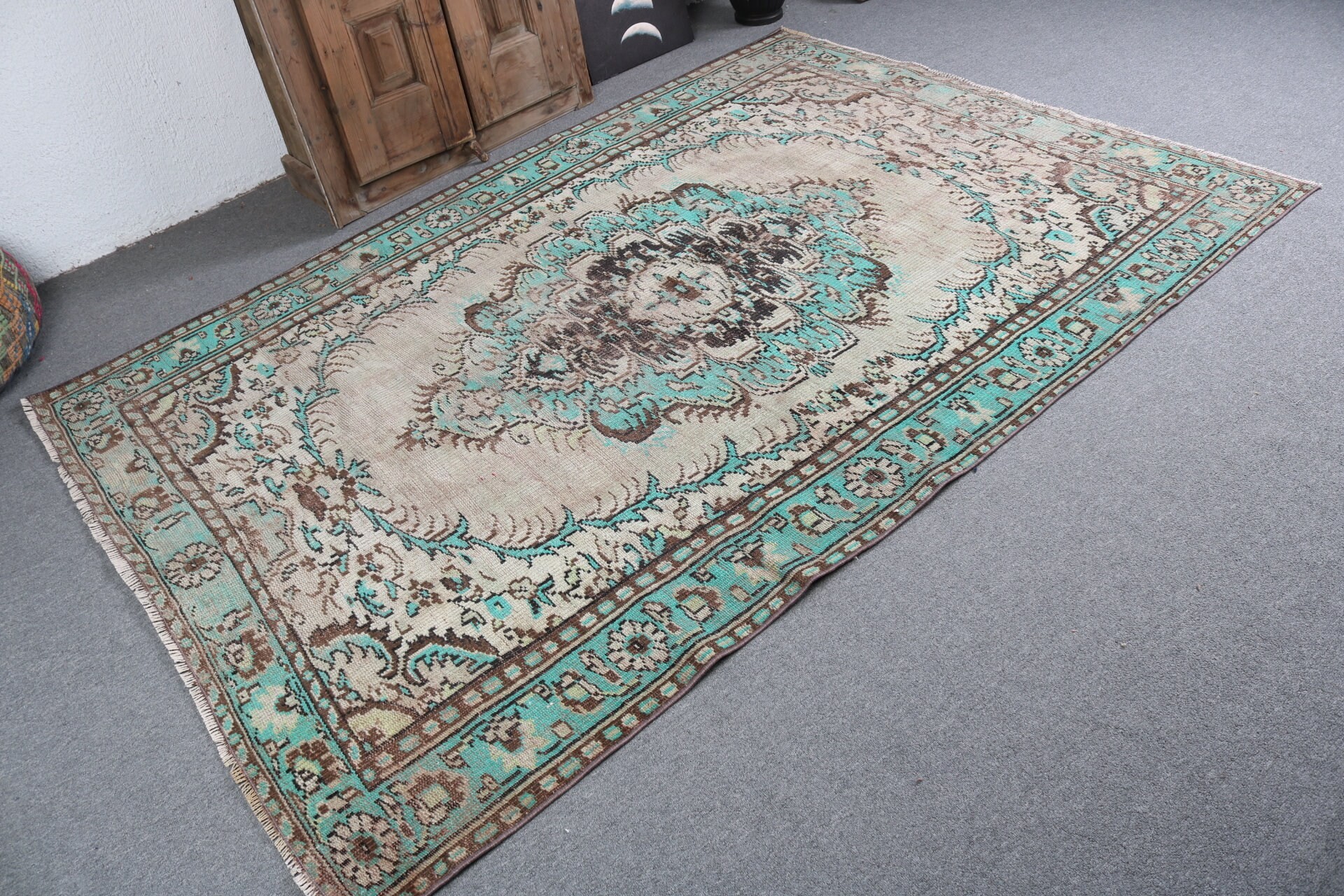 Kahverengi Boho Halı, Vintage Halı, Yatak Odası Halıları, 5.4x8 ft Büyük Halılar, El Dokuma Halılar, Türk Halıları, Havalı Halılar, Büyük Boho Halı, Egzotik Halılar