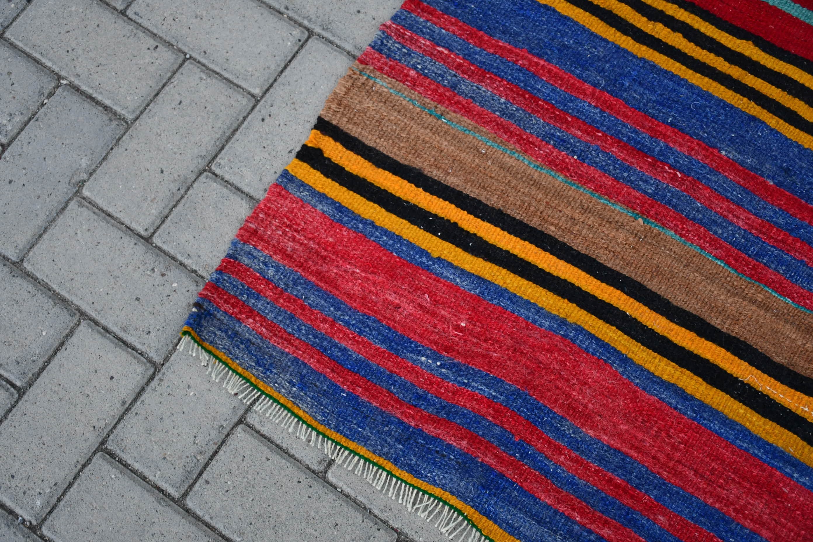 Red Cool Rug, 1.9x6.2 ft Runner Rug, Rugs for Kitchen, Anatolian Rug, Turkey Rug, Wool Rugs, Vintage Rugs, Kitchen Rugs, Turkish Rug, Kilim