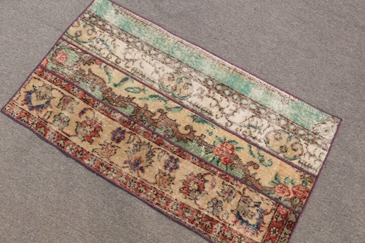 Antik Halı, Ev Halı, Paspas Halı, Giriş Halı, Mutfak Halı, Giriş Halı, Yeşil Serin Halı, 60x107 cm Küçük Halı, Nostaljik Halı, Banyo Halı