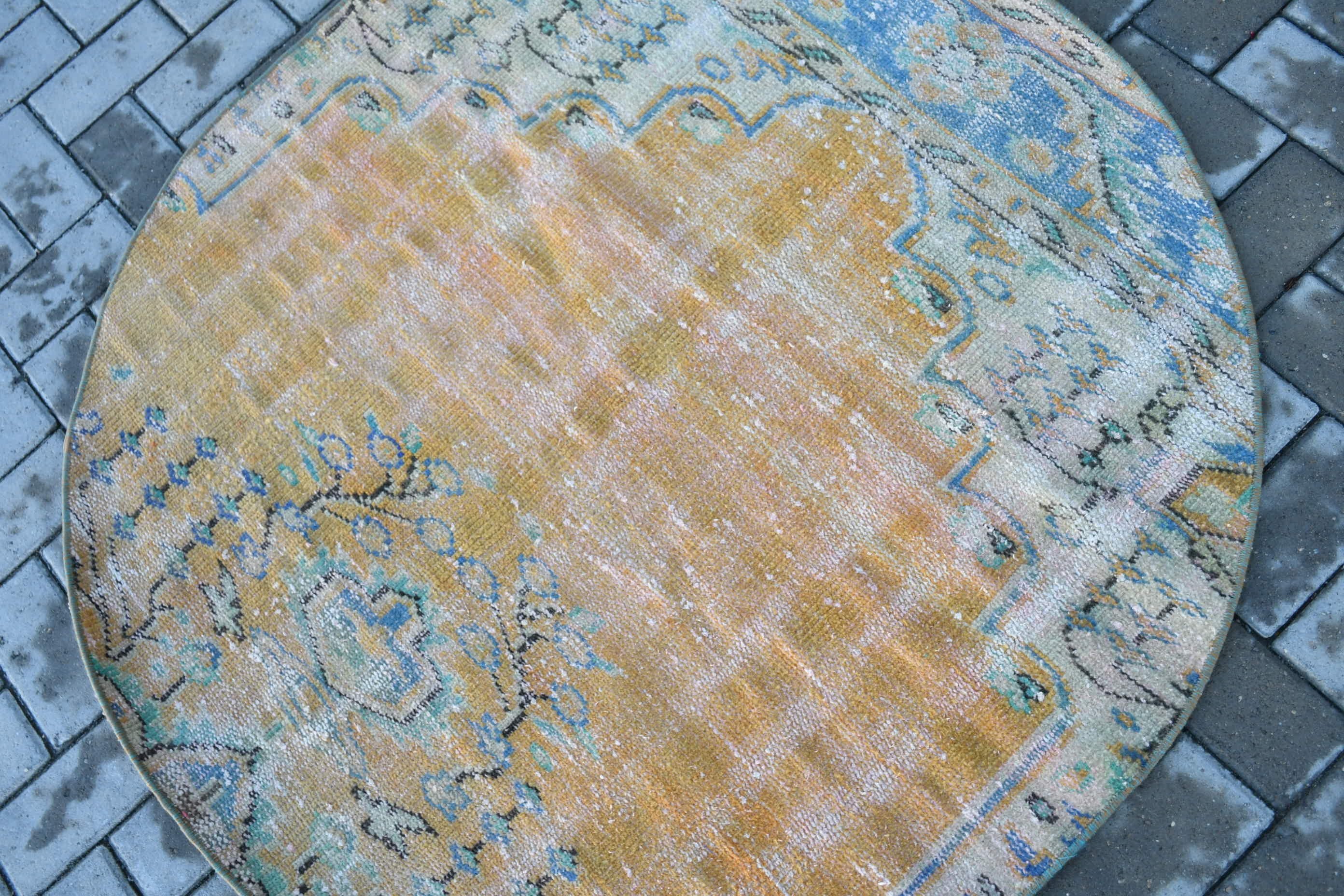 Bedroom Rugs, Moroccan Rug, Turkish Rug, Vintage Rug, Orange Oriental Rugs, Boho Rugs, Kitchen Rug, 3.9x3.9 ft Accent Rugs, Floor Rug