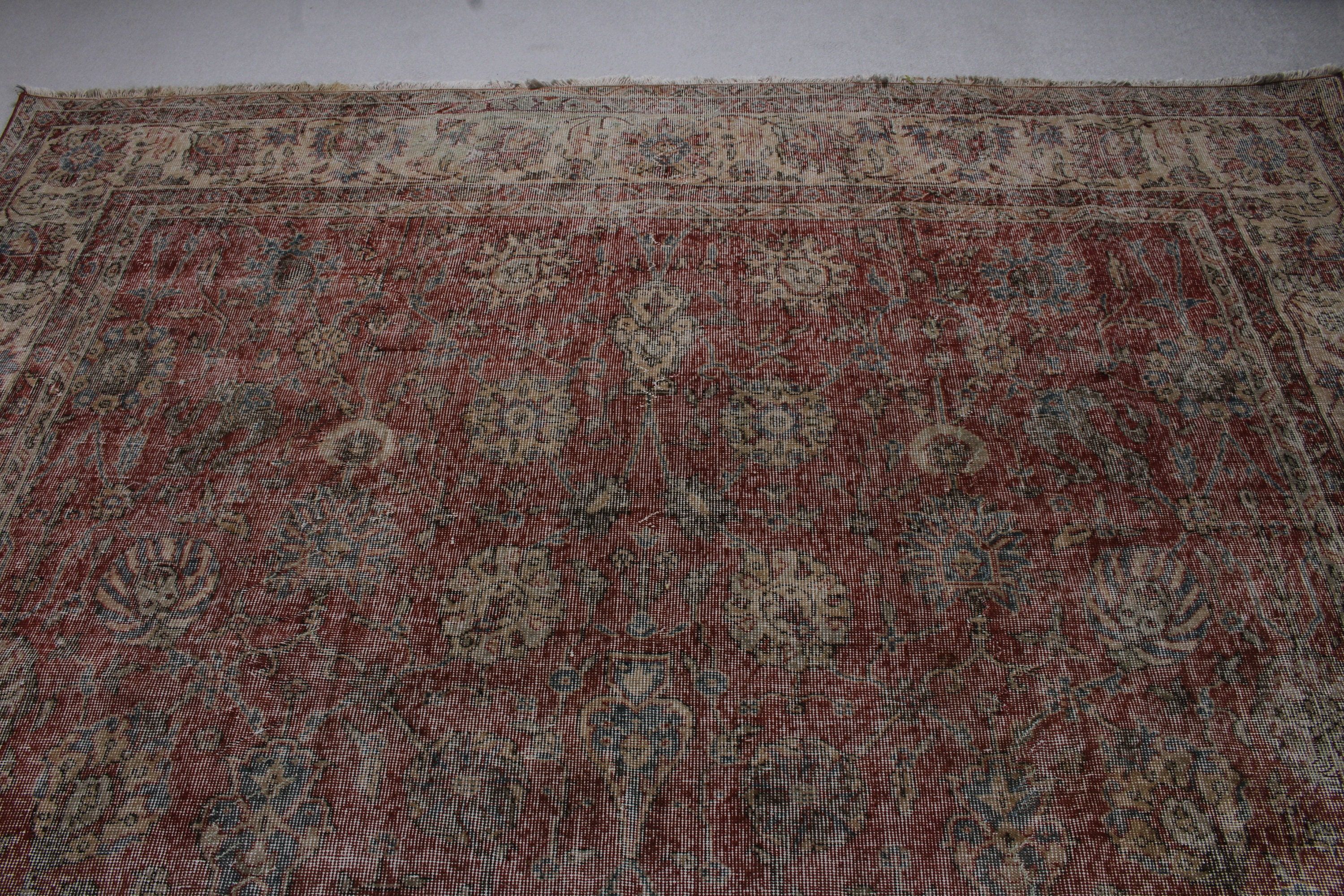 Türk Halıları, Oushak Halısı, Antika Halılar, Vintage Halılar, Bej Mutfak Halısı, 8.7x11.7 ft Büyük Boy Halı, Lüks Halı, Salon Halıları, Salon Halıları