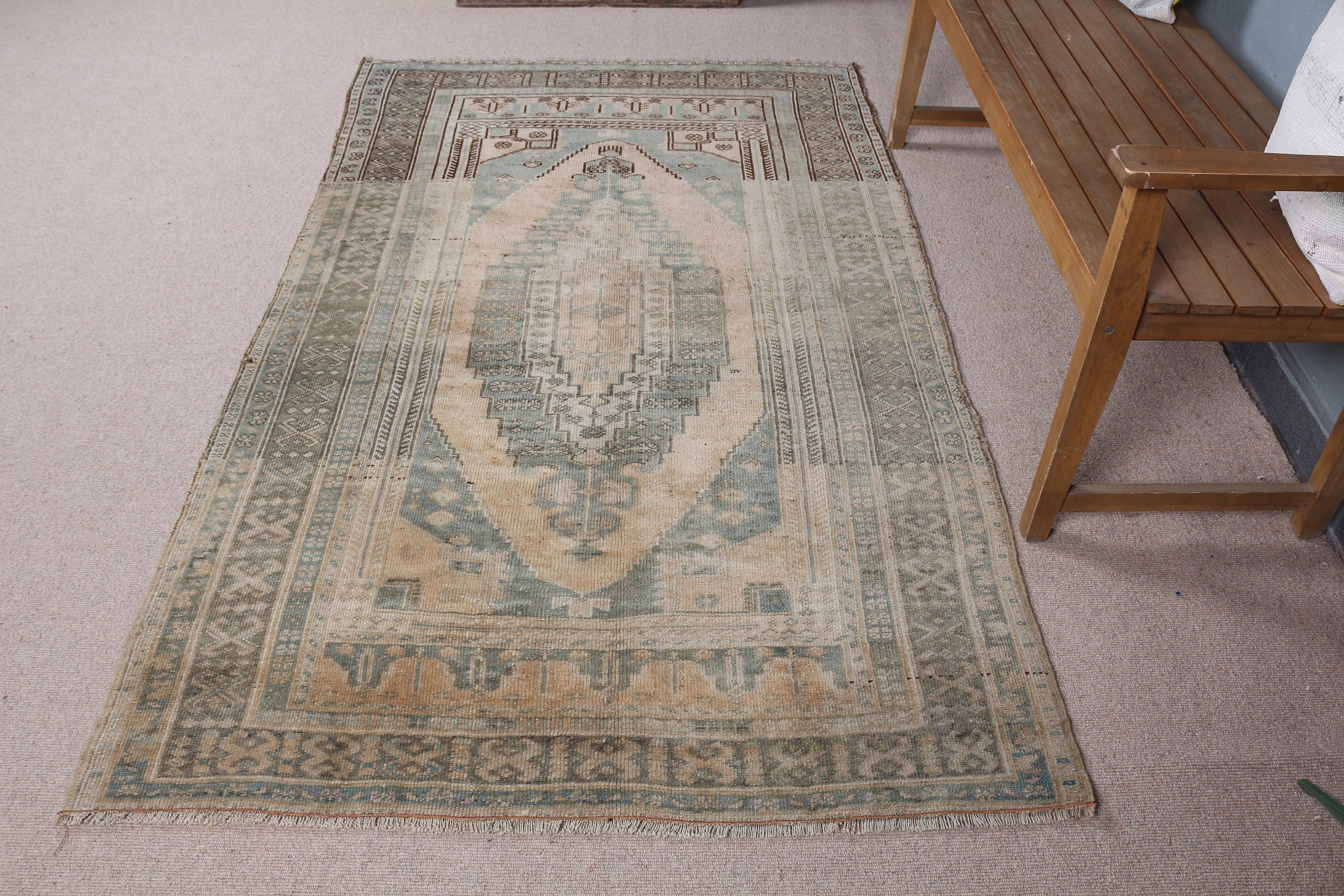 Turuncu Soğuk Halı, Oturma Odası Halıları, Vintage Halı, Soluk Halı, Yemek Odası Halısı, Mutfak Halısı, 4.2x6.8 ft Alan Halısı, Anadolu Halısı, Türk Halısı