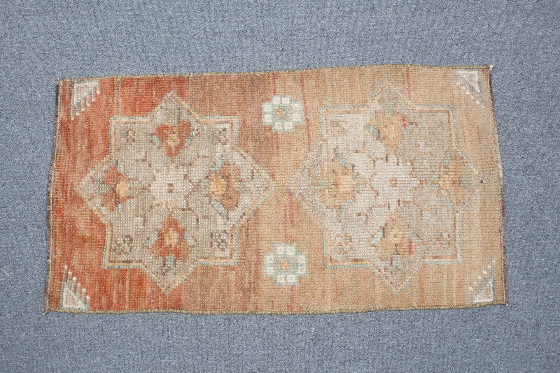 Rugs for Entry, Brown Oriental Rug, Vintage Rugs, Kitchen Rug, Cool Rug, Turkish Rug, Oushak Rug, Door Mat Rug, 1.5x2.7 ft Small Rug