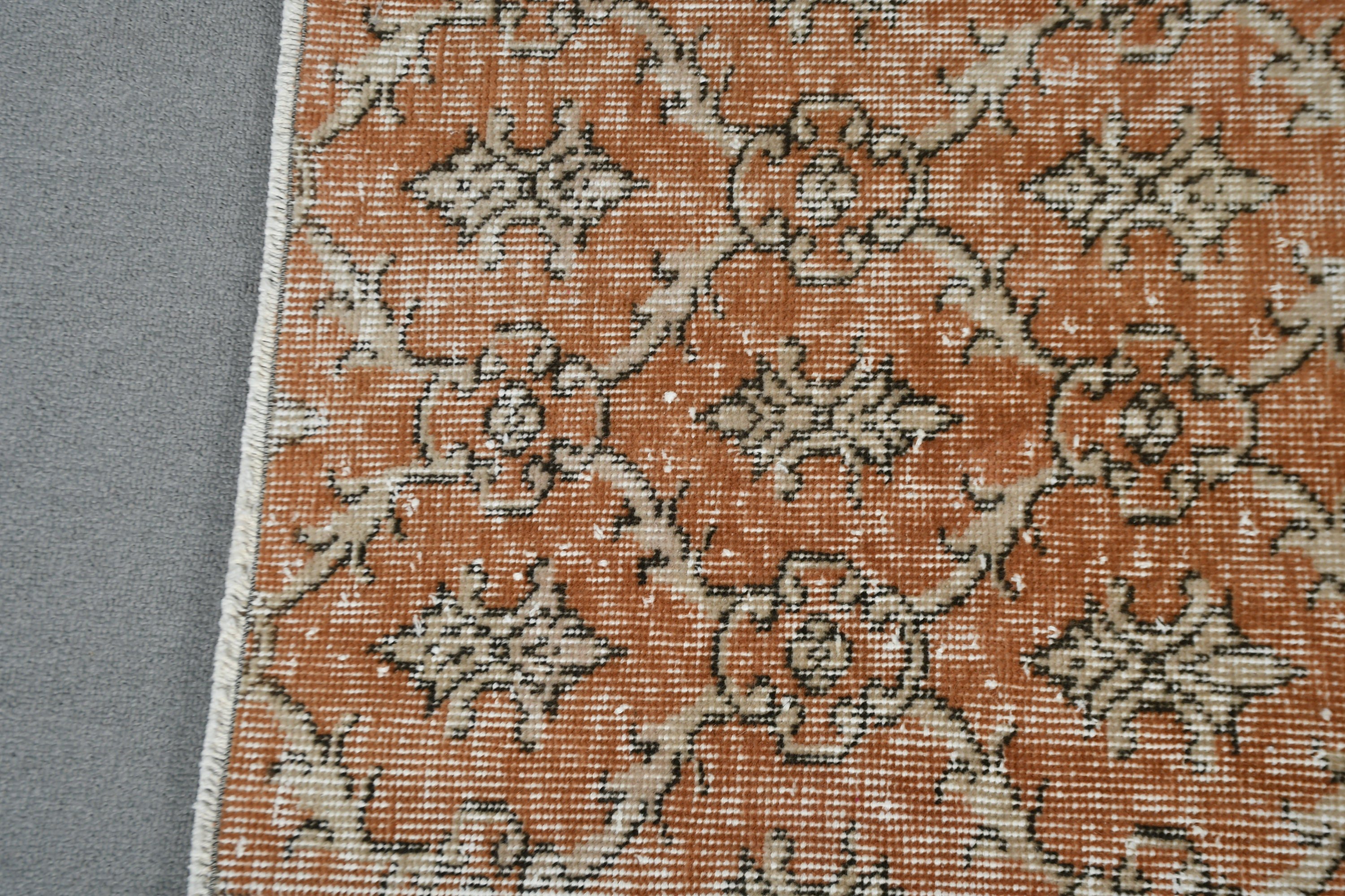 Turuncu Ev Dekor Halısı, Antika Halı, Yün Halı, 2.6x8.2 ft Runner Halıları, Yer Halısı, Mutfak Halısı, Koridor Halıları, Vintage Halı, Türk Halıları