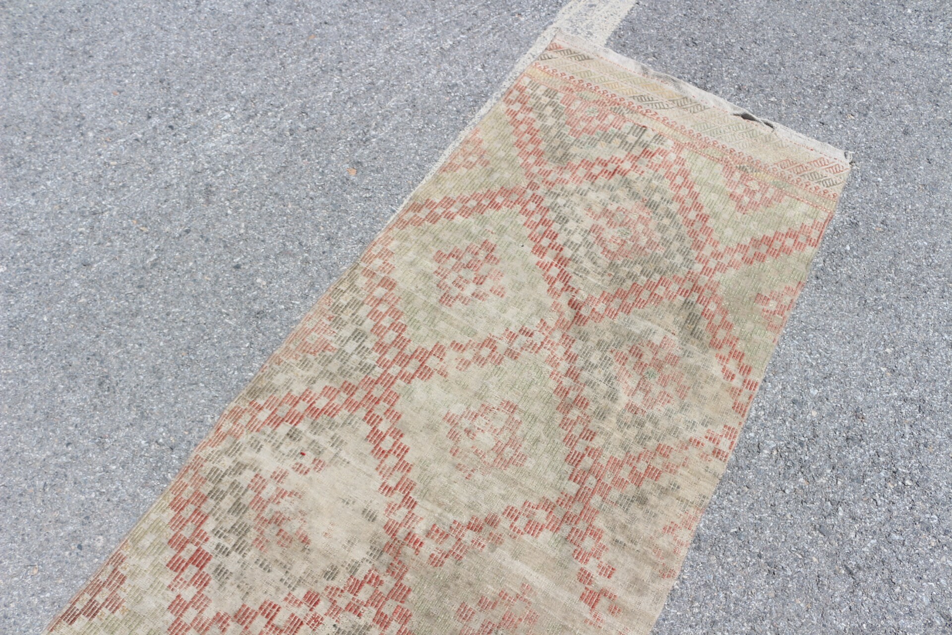 Bej Zemin Kilim, Mutfak Kilim, 79x315 cm Yolluk Kilim, Yolluk Kilim, Mutfak Kilim, Türk Kilim, Antik Kilim, Mutfak Kilim, Yolluk Kilim