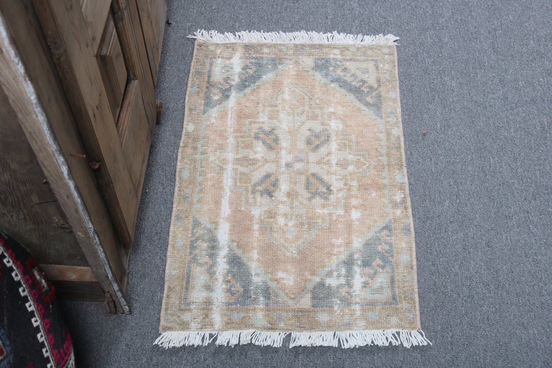 Türk Halıları, Turuncu Düz Dokuma Halılar, Vintage Halılar, Küçük Boho Halılar, Antika Halı, Duvara Asılı Halı, 1.5x2.3 ft Küçük Halı, Mutfak Halıları