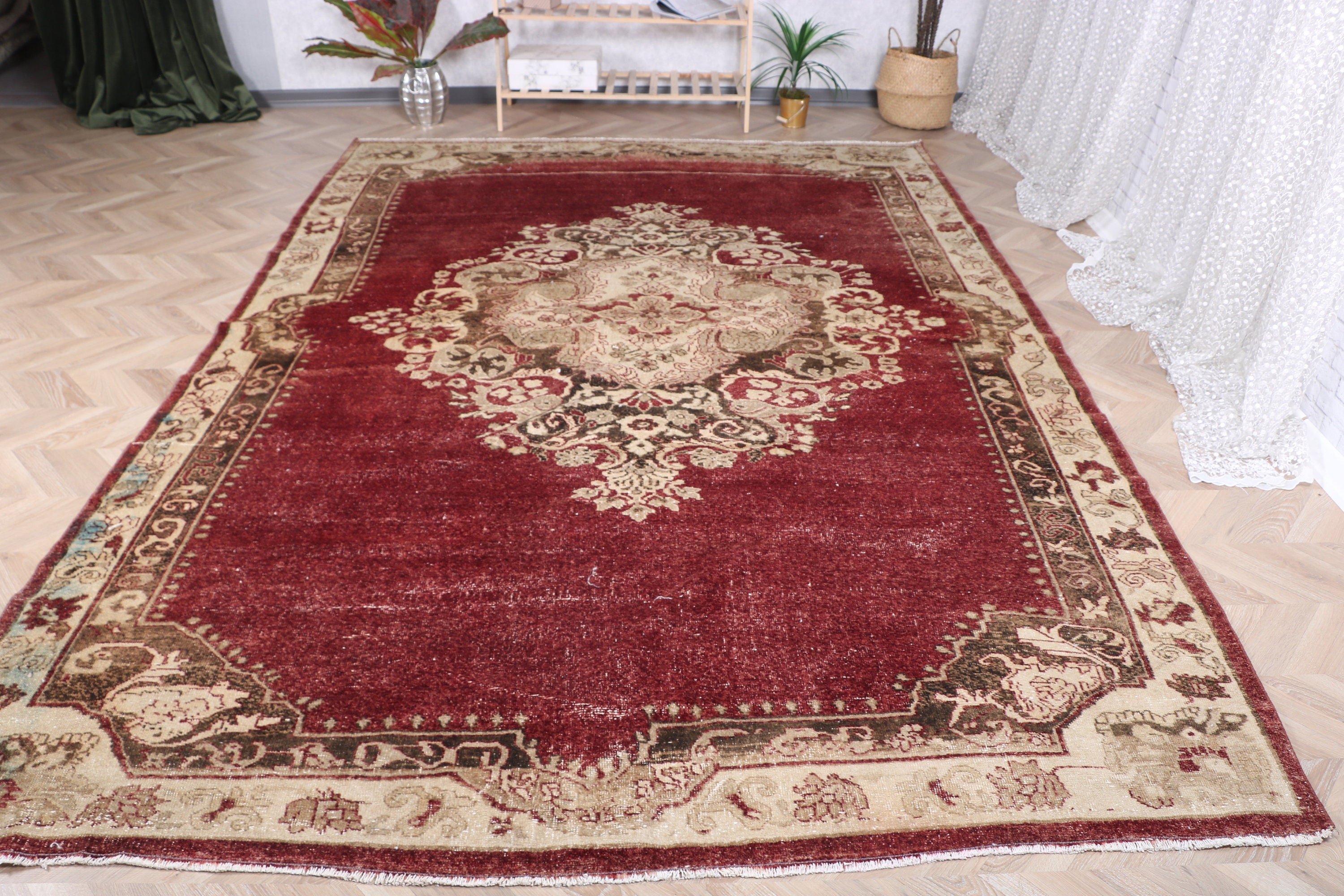 Flatweave Rug, Salon Rugs, 7.6x11 ft Oversize Rugs, Vintage Rug, Oversize Vintage Rug, Turkish Rugs, Red Luxury Rugs, Home Decor Rug