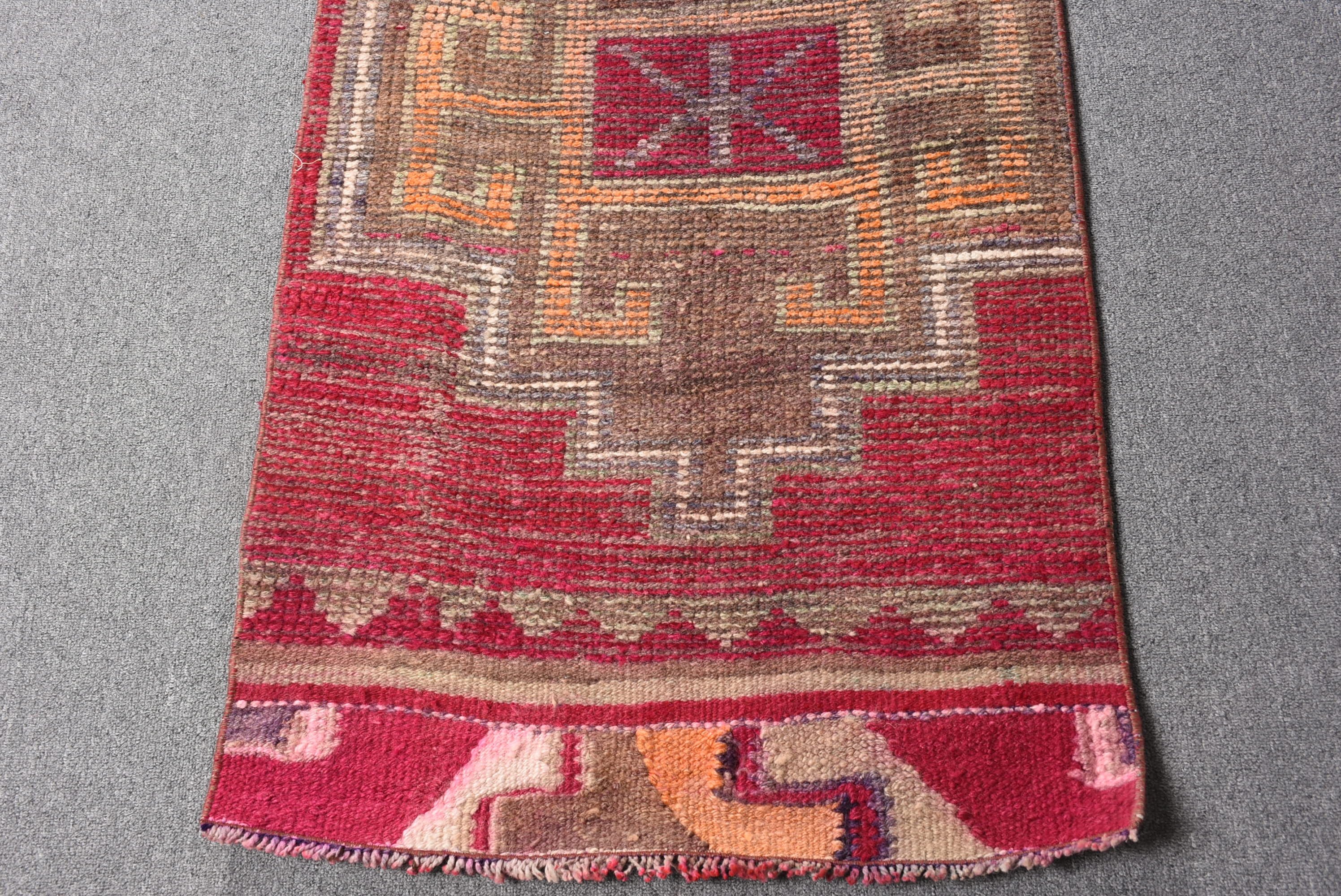 Red Moroccan Rug, Old Rug, 2.3x10.1 ft Runner Rugs, Rugs for Hallway, Oriental Rug, Corridor Rug, Vintage Rug, Turkish Rugs, Anatolian Rugs