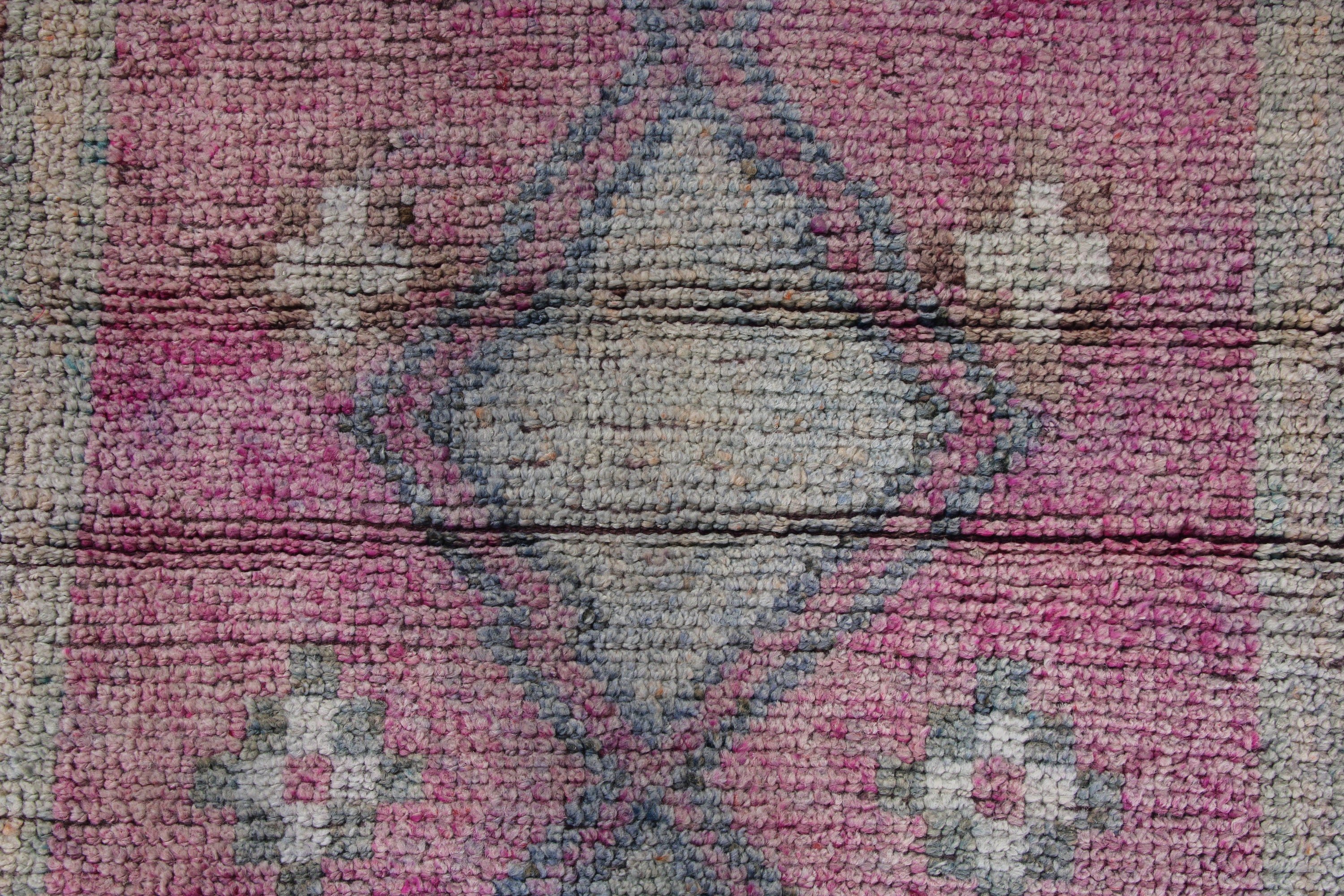 Turkish Rug, Turkey Rug, Vintage Rugs, Neutral Rugs, 2.8x10.6 ft Runner Rugs, Oriental Rugs, Beni Ourain Runner Rugs, Pink Kitchen Rugs