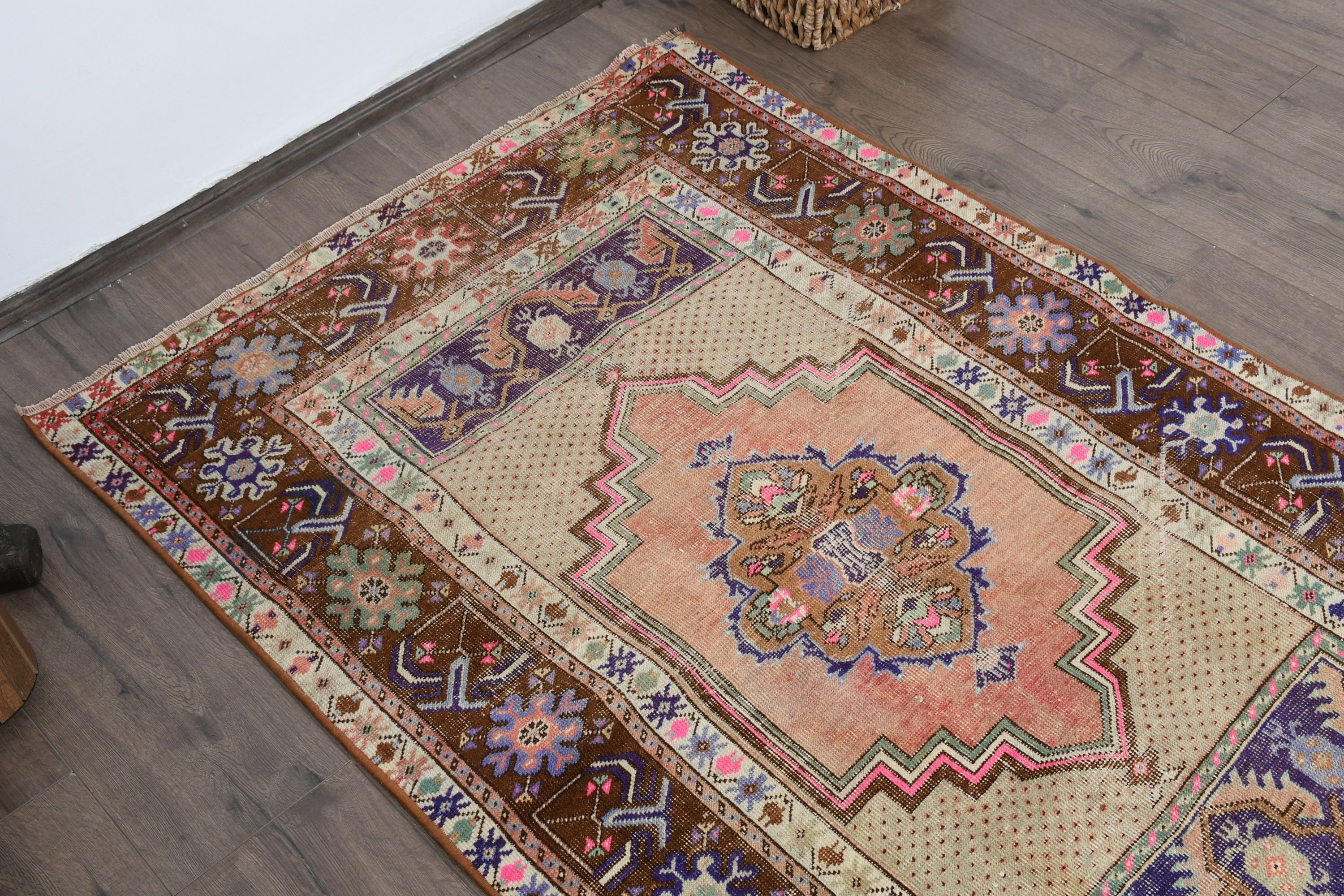 Eclectic Rug, 3.3x5.2 ft Accent Rug, Turkish Rug, Vintage Rug, Brown Anatolian Rugs, Bedroom Rug, Moroccan Rugs, Entry Rug, Antique Rug