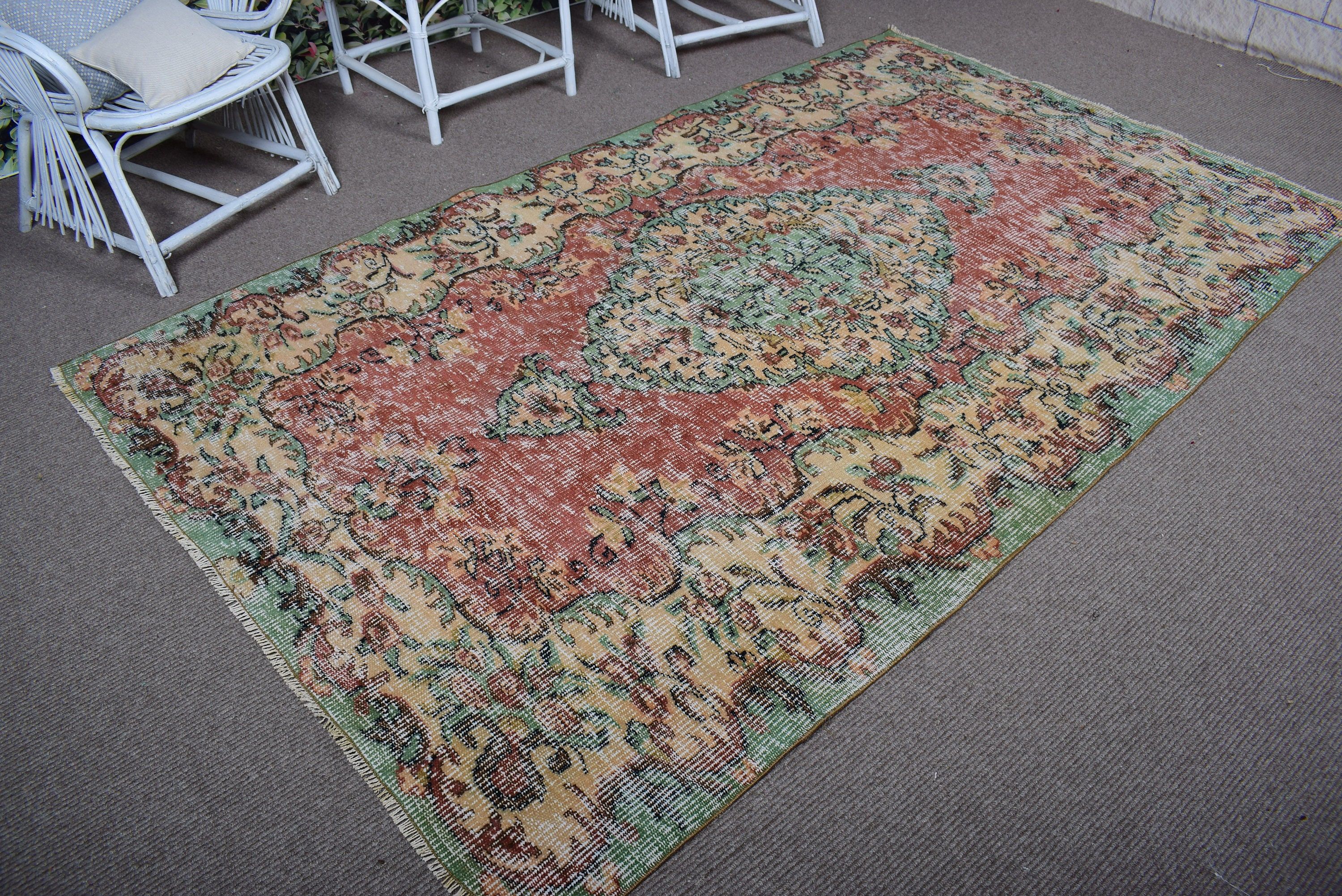 Yemek Odası Halıları, 5,3x8,9 ft Büyük Halılar, Büyük Boho Halıları, Vintage Halılar, Türk Halıları, Oryantal Halılar, Kahverengi Açıklama Halıları, Boho Halı