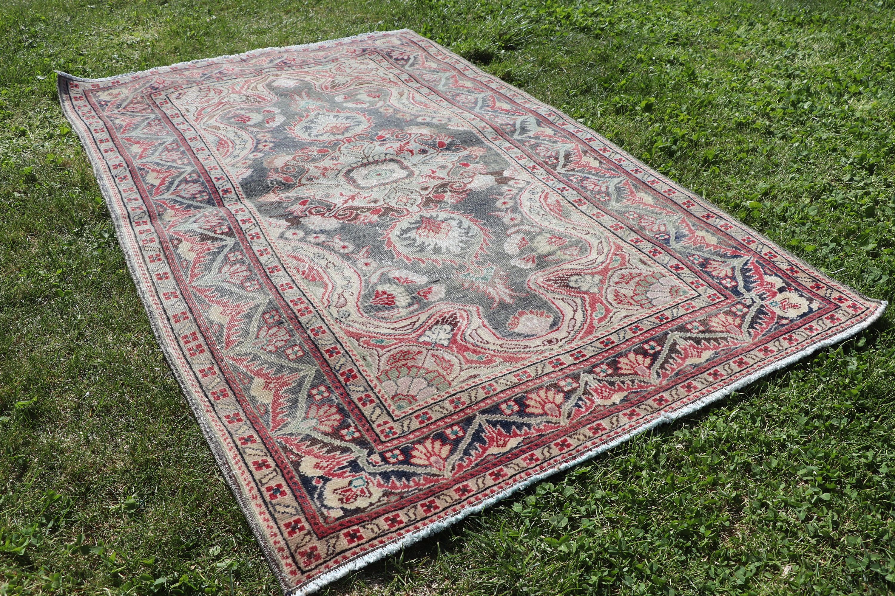 Nursery Rugs, Oriental Rugs, Turkish Rug, Aztec Rug, Cool Rug, Bathroom Rugs, Vintage Rug, Brown Geometric Rugs, 2.9x4.7 ft Small Rug