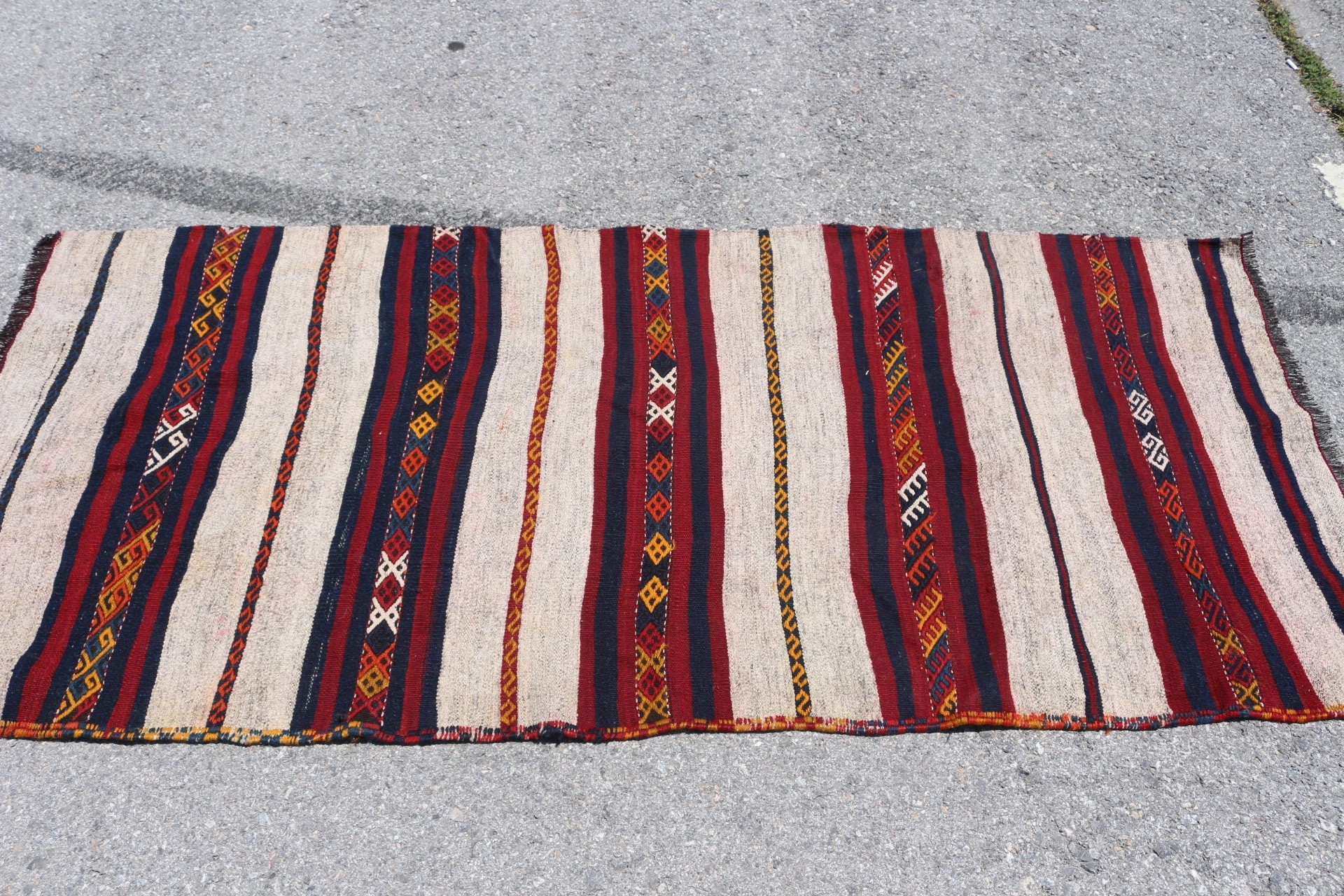 Nursery Rug, Entry Rug, 3x6.7 ft Accent Rug, Moroccan Rug, Turkish Rug, Red Home Decor Rug, Kilim, Floor Rugs, Dorm Rug, Vintage Rugs