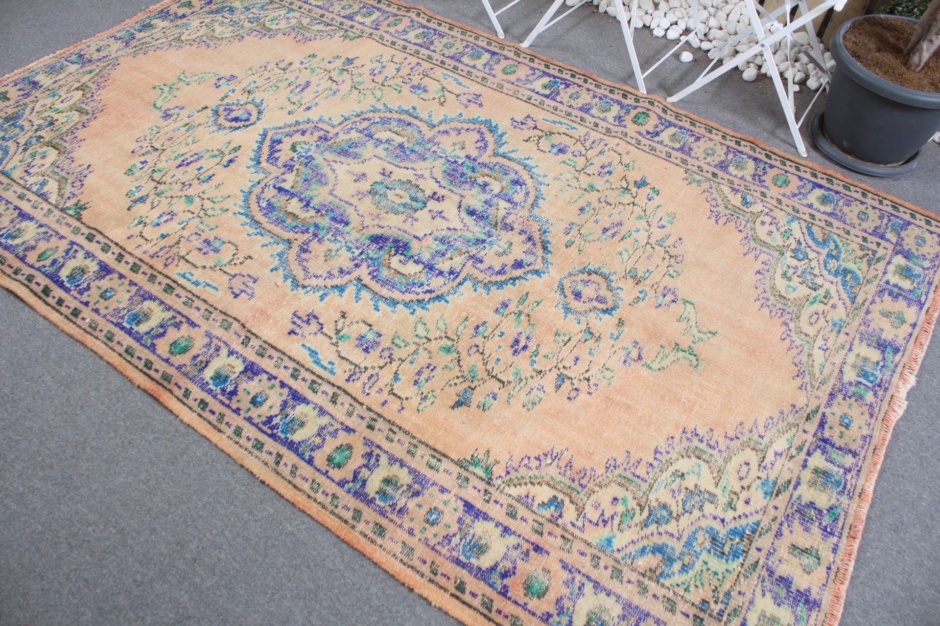 Orange Wool Rugs, Oushak Rug, Bedroom Rug, Dining Room Rugs, 5.2x8.2 ft Large Rug, Turkish Rugs, Wedding Rugs, Vintage Rugs