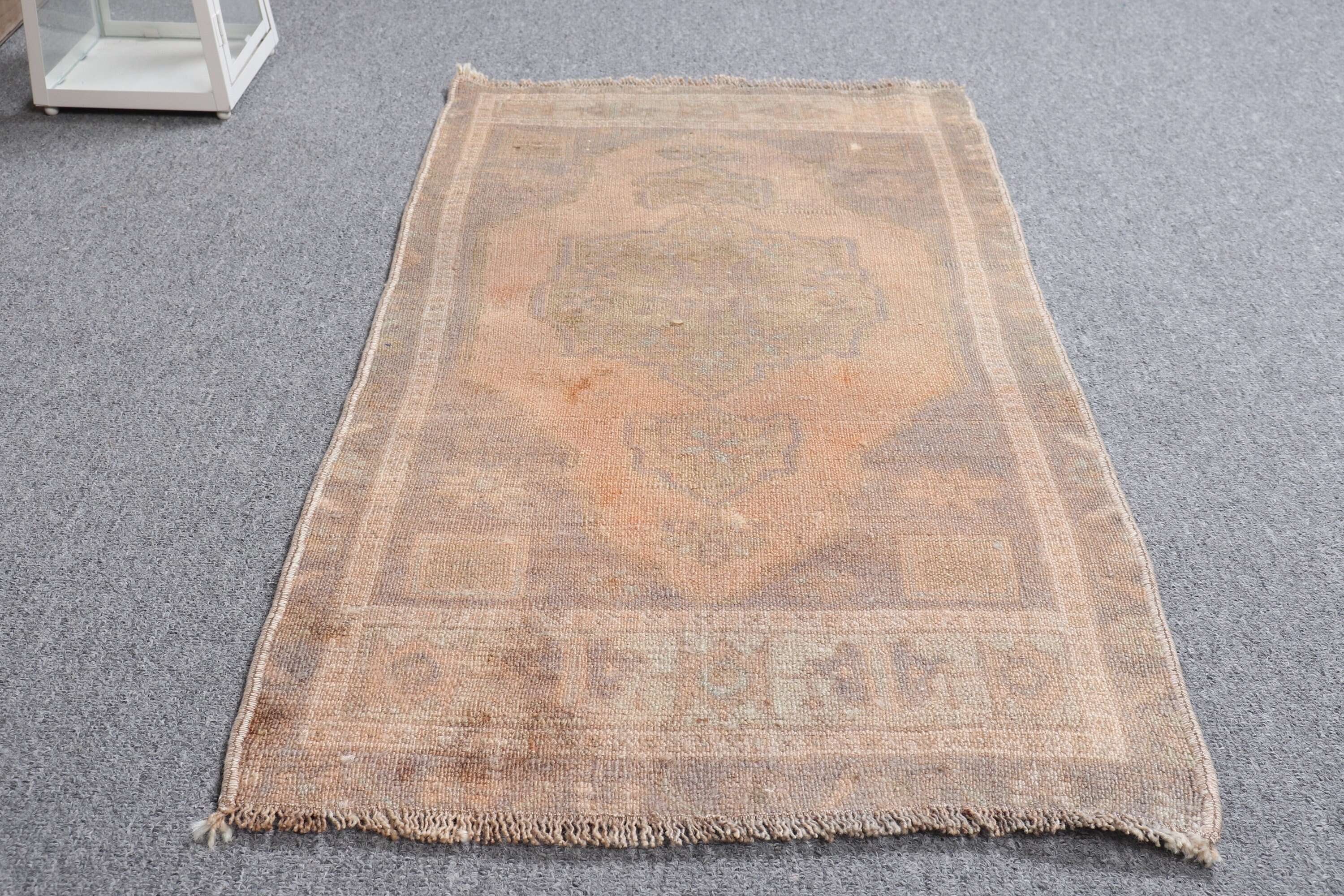 Araba Paspas Halısı, Banyo Halıları, Fas Halıları, 1.5x2.8 ft Küçük Halı, Vintage Halı, Yeşil Oushak Halı, Kapı Paspası Halıları, Yer Halıları, Türk Halısı