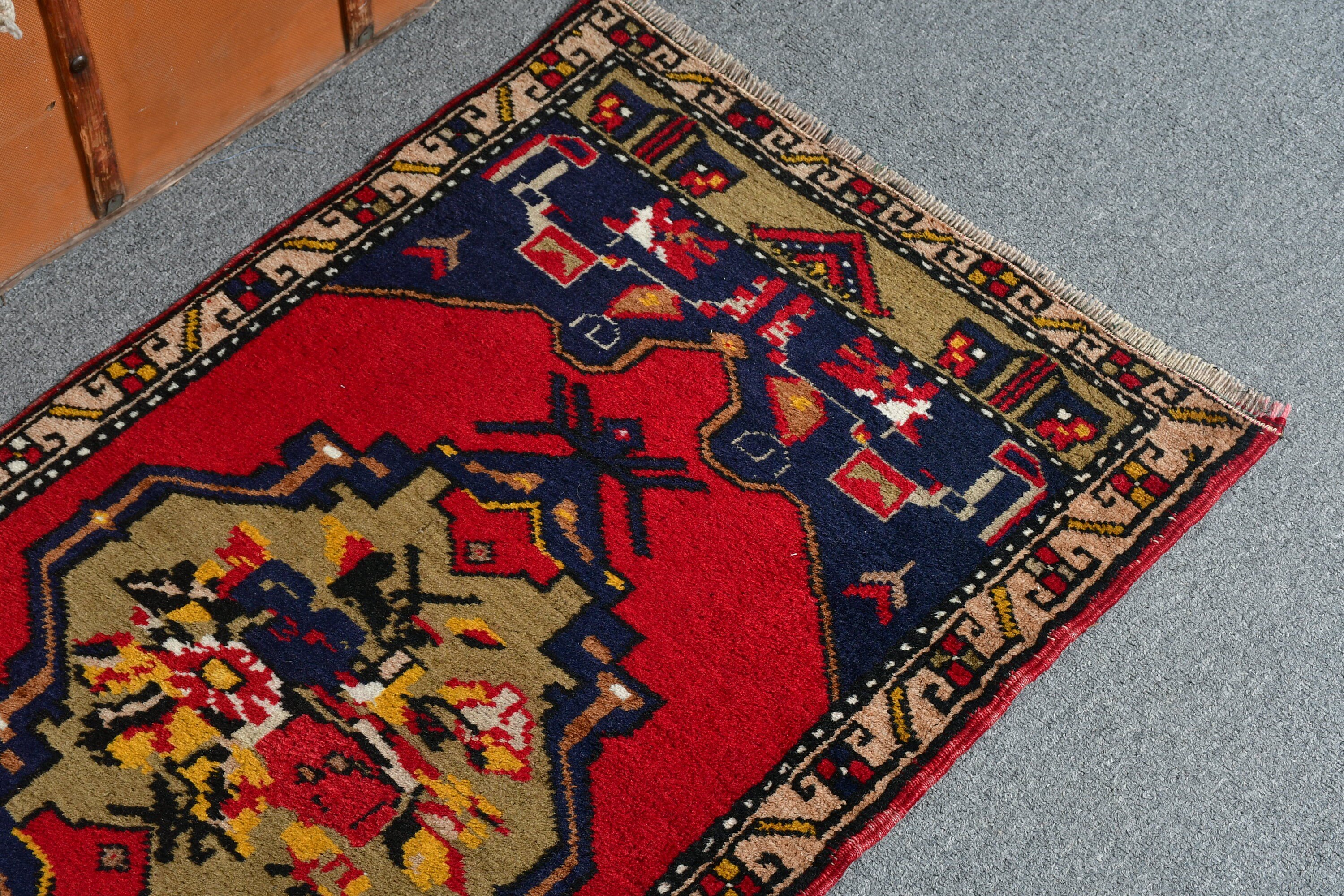 Turkish Rugs, Cool Rug, Nursery Rugs, Vintage Rug, Rugs for Door Mat, Red  1.8x3.3 ft Small Rug, Kitchen Rug