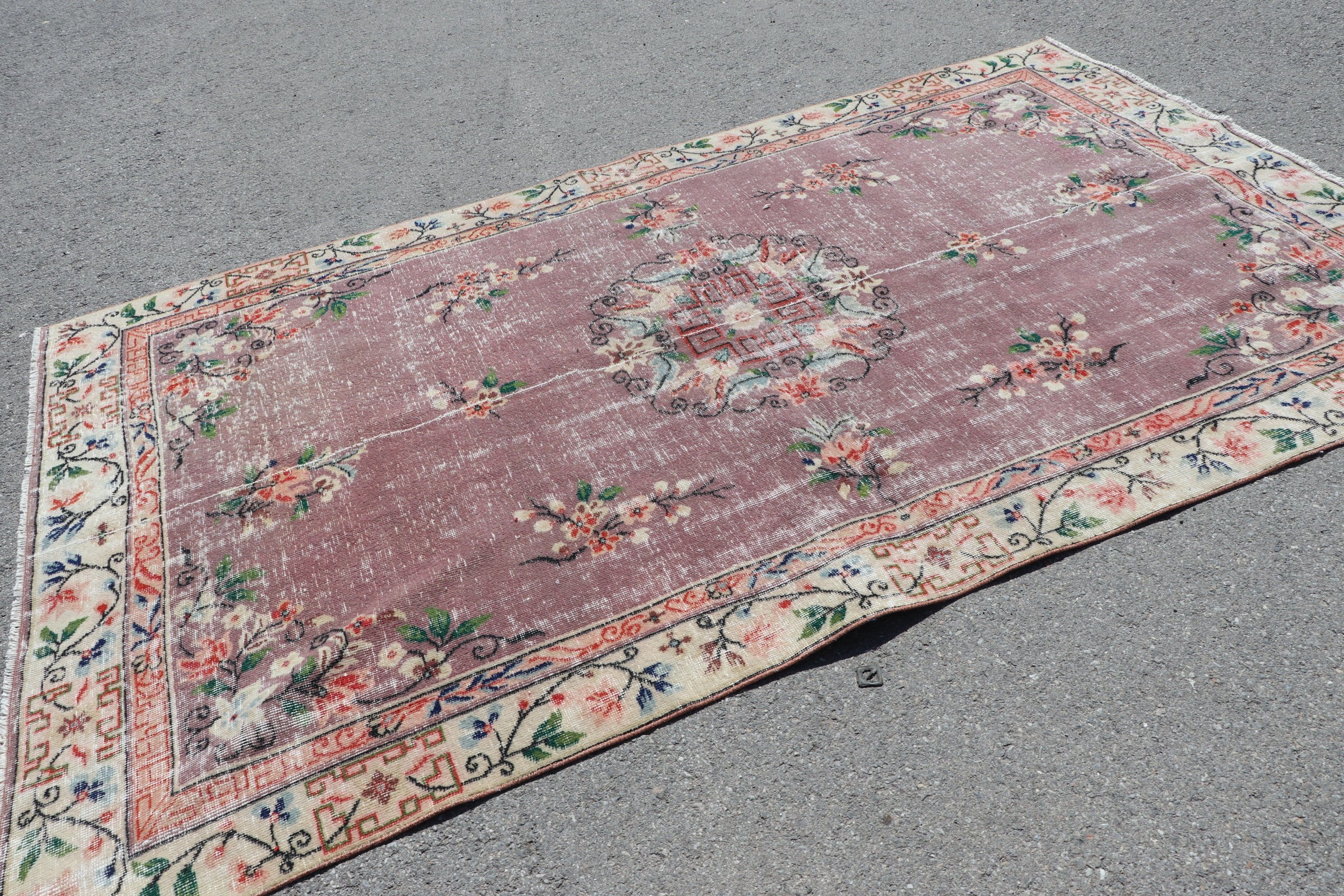 Floor Rug, Vintage Rug, Tribal Rugs, Turkish Rug, Bedroom Rug, Moroccan Rugs, Dining Room Rug, 5.6x9.2 ft Large Rug, Brown Home Decor Rugs