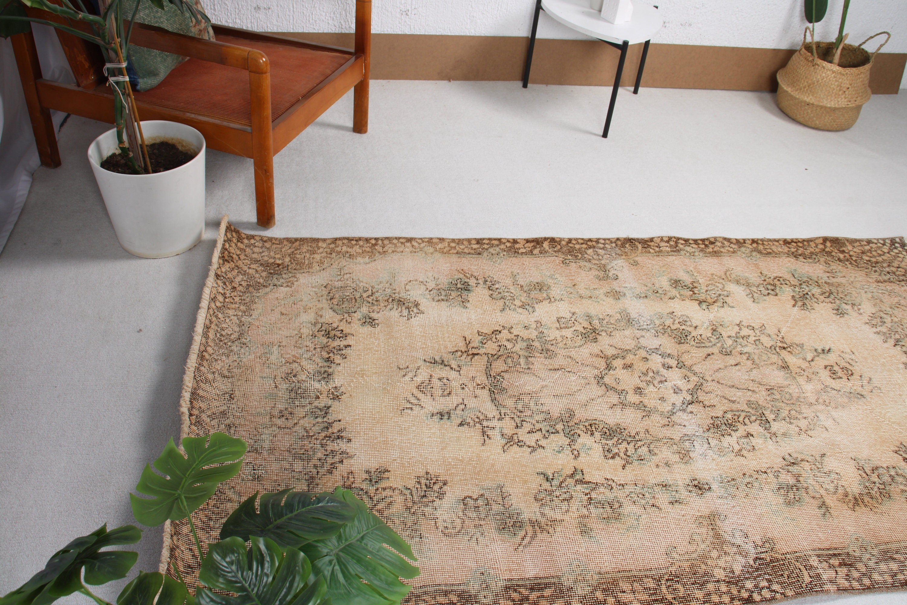 Beige Floor Rug, Cool Rugs, Moroccan Rug, Living Room Rug, 3.8x6.9 ft Area Rug, Aesthetic Rug, Turkish Rug, Dining Room Rugs, Vintage Rug