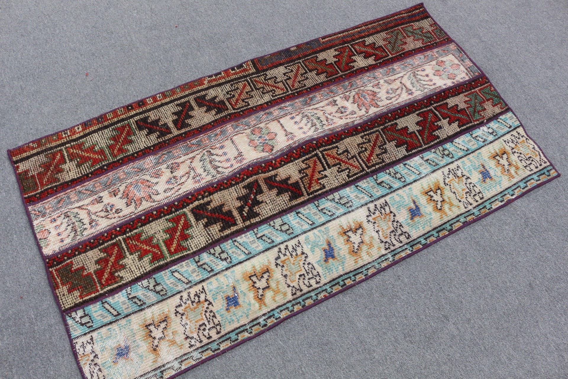 Vintage Rug, Rainbow Floor Rug, Bath Rugs, Home Decor Rug, Bedroom Rug, Cool Rug, 2.8x5.1 ft Small Rugs, Turkish Rug, Rugs for Kitchen