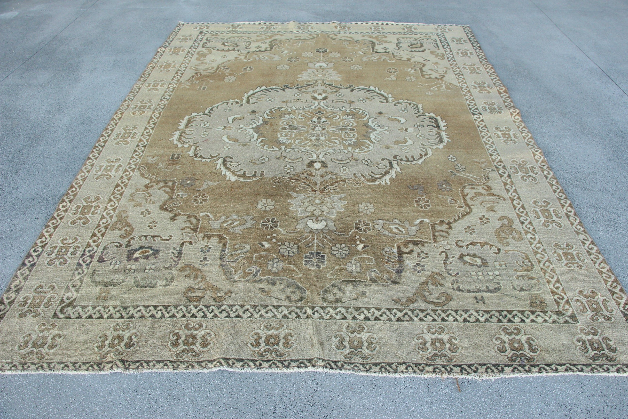 Bedroom Rug, Anatolian Rugs, Dining Room Rugs, Boho Rugs, 7x9.4 ft Large Rugs, Vintage Rug, Beige Flatweave Rugs, Modern Rug, Turkish Rugs