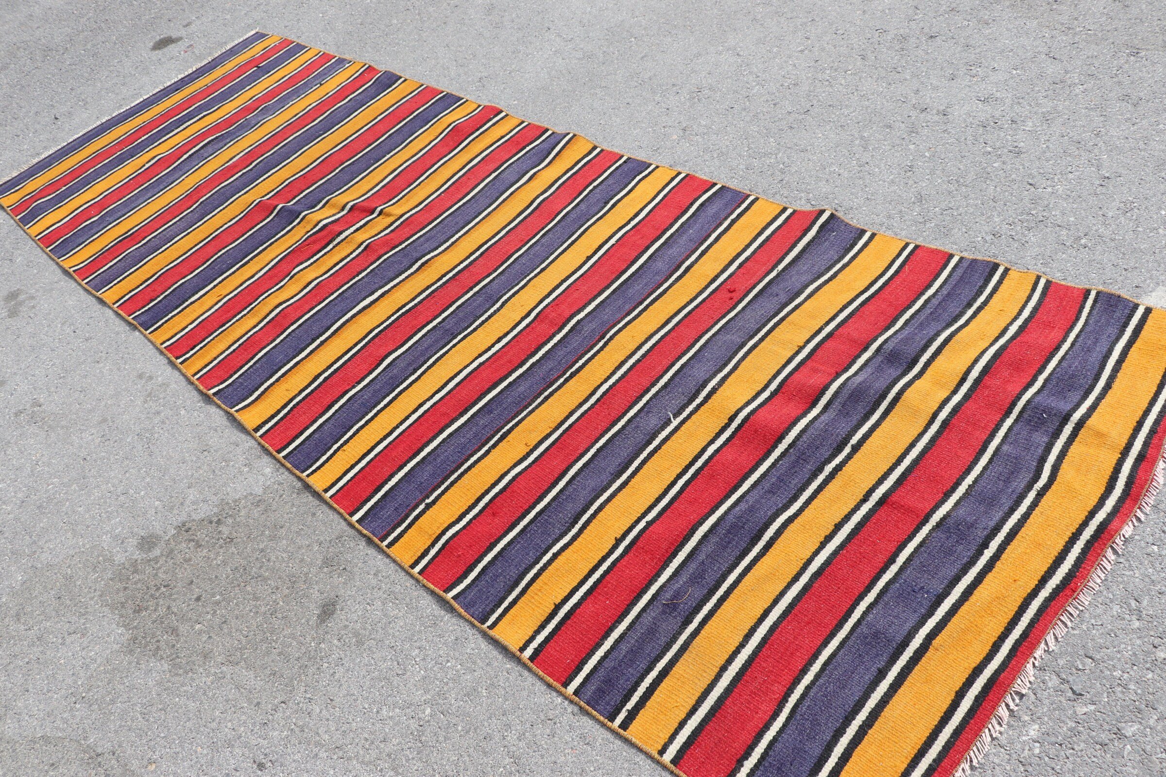 Yellow Home Decor Rugs, Turkish Rug, Wool Rugs, Corridor Rug, Kilim, Cool Rug, Dorm Rug, Vintage Rugs, Stair Rug, 3.5x10.4 ft Runner Rug